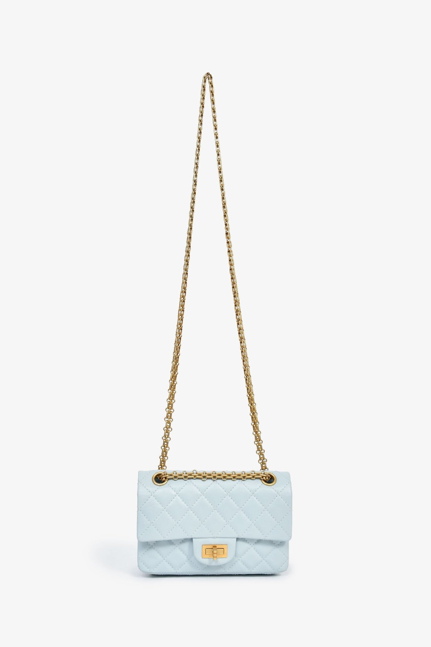 Chanel™ Blue Calfskin Leather Mini 2.55 Reissue Classic Flap Bag