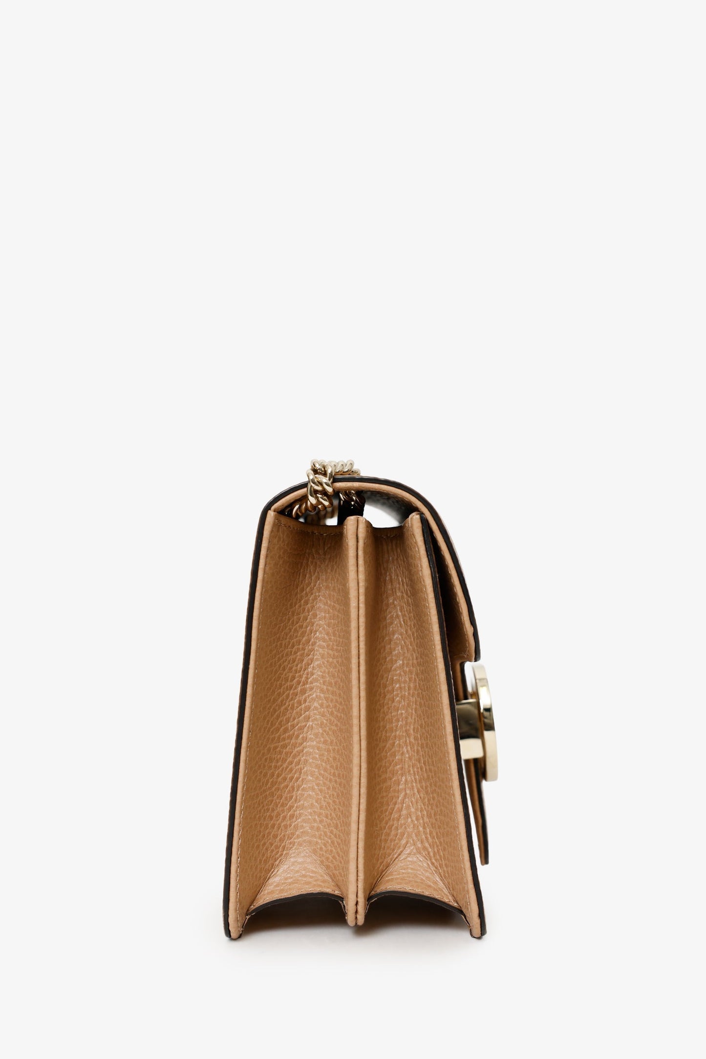 Gucci Beige Leather Interlocking G Small Dollar Crossbody Bag