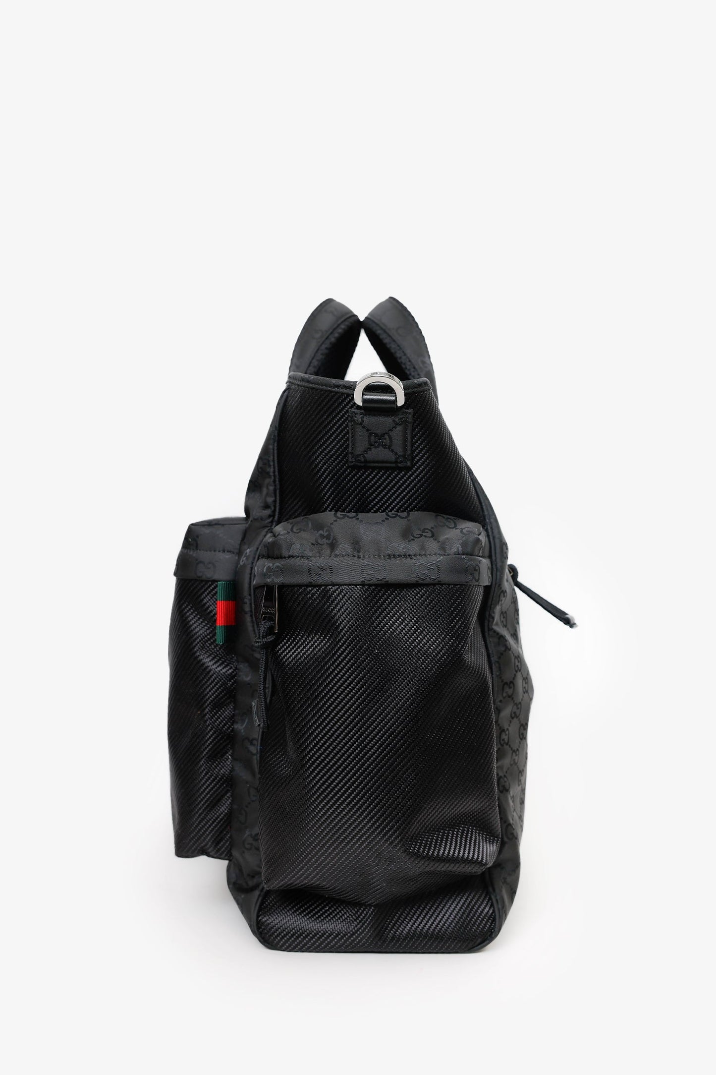 Gucci Black GG Nylon Nexus Large Tote Bag With Strap