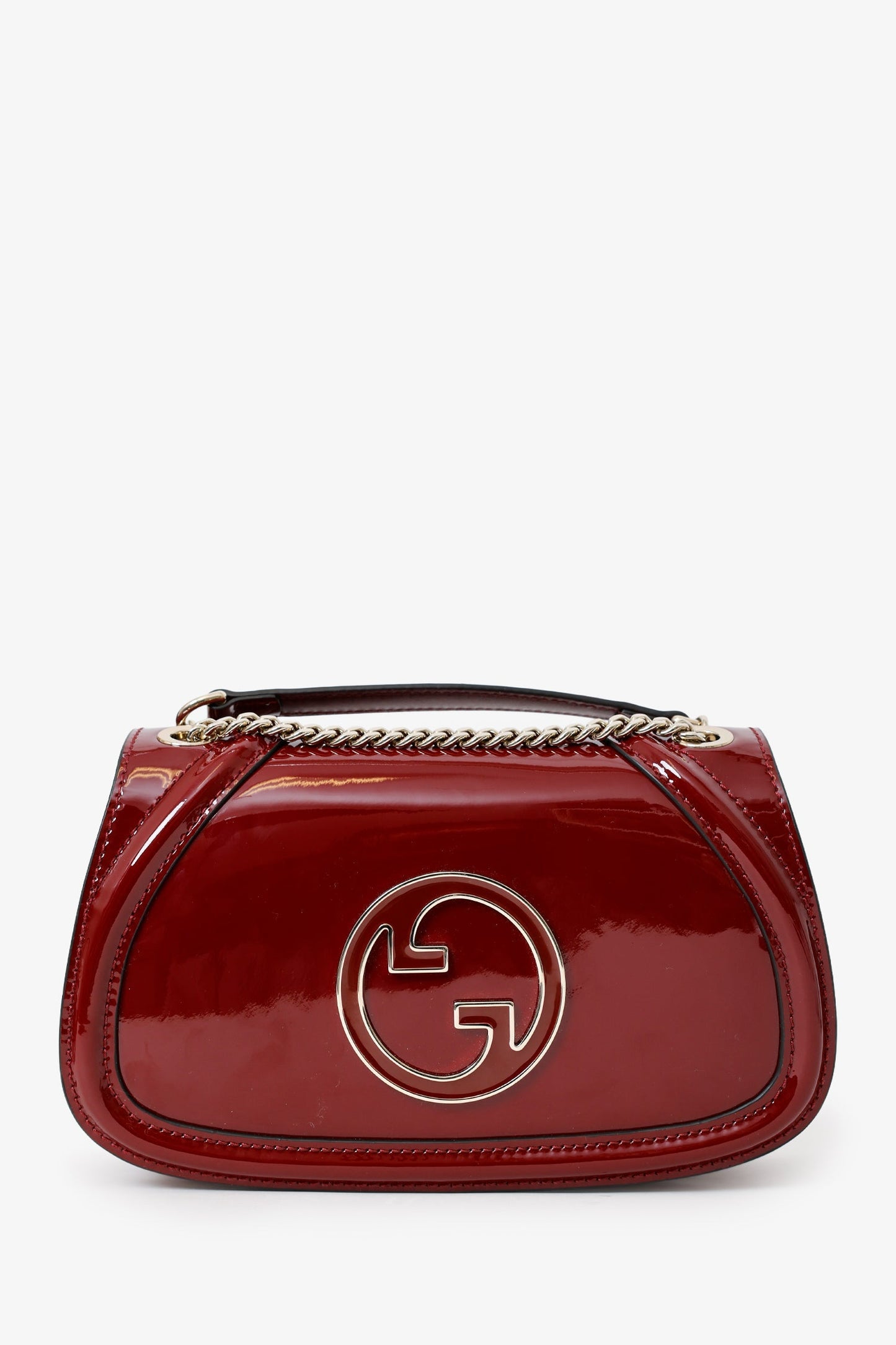 Gucci Burgundy Patent Medium Blondie Chain Bag
