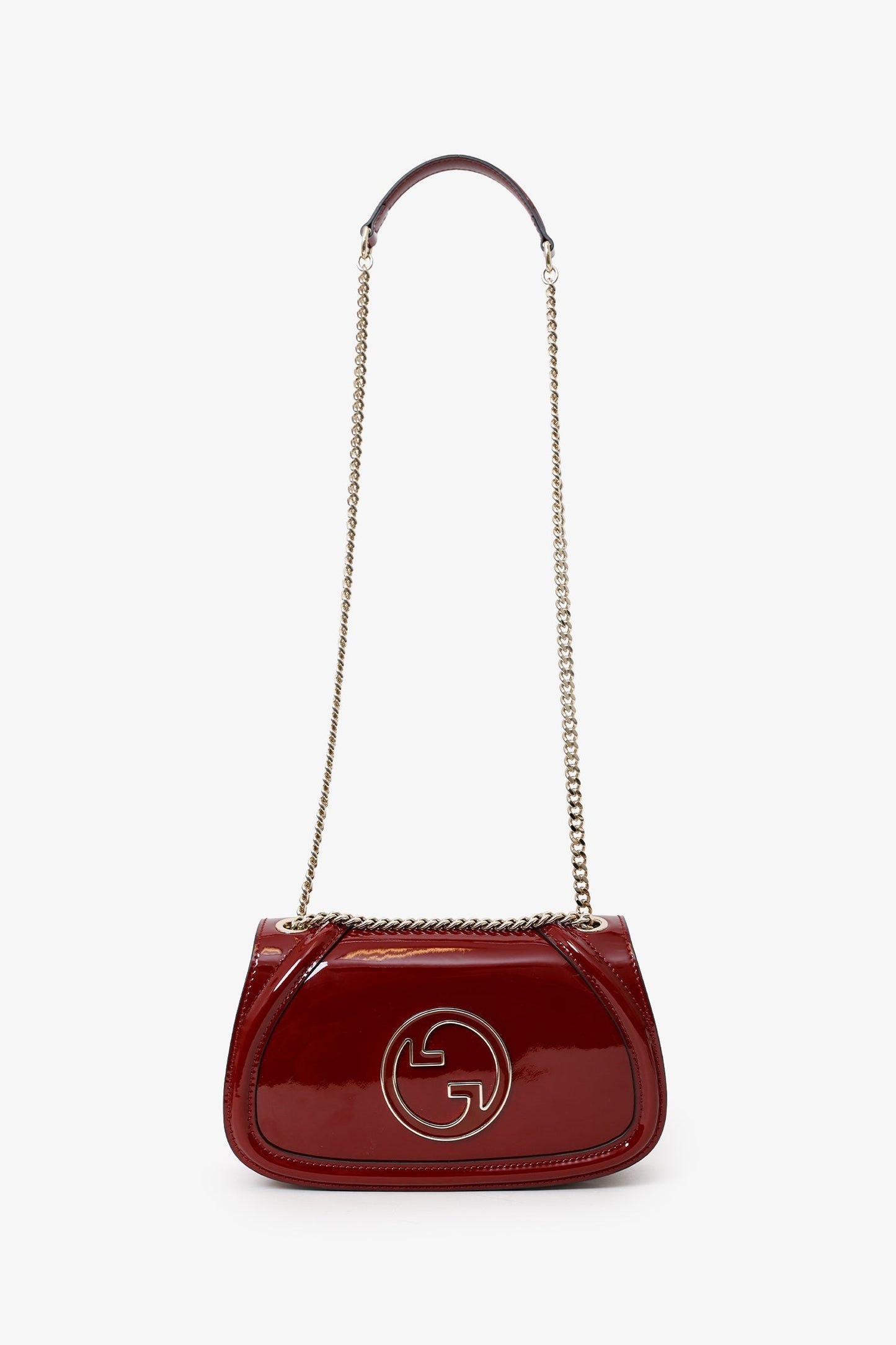 Gucci Burgundy Patent Medium Blondie Chain Bag