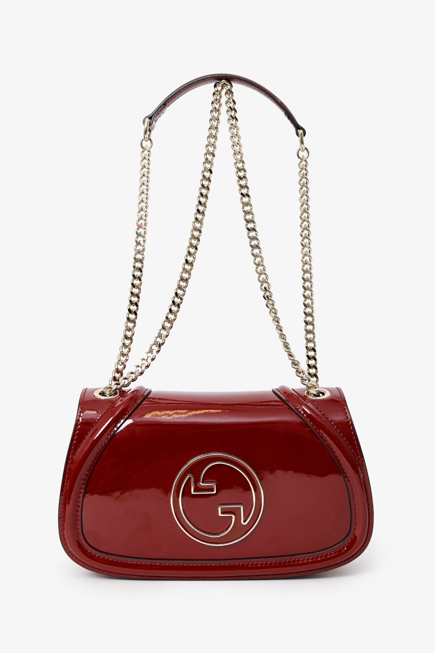 Gucci Burgundy Patent Medium Blondie Chain Bag