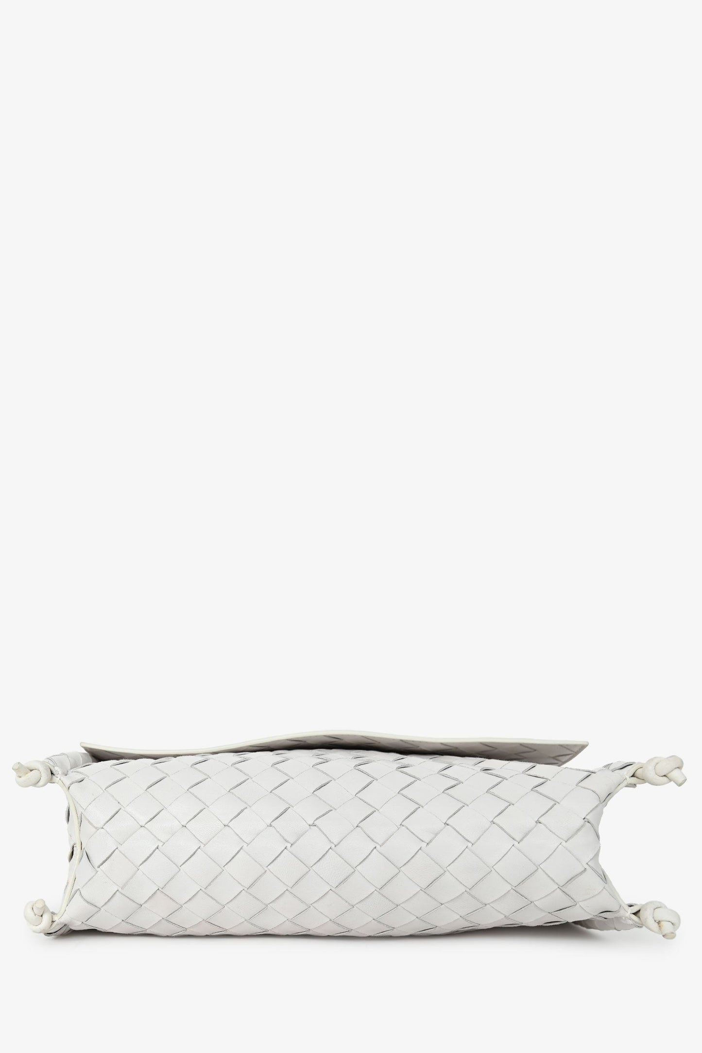 Bottega Veneta White Leather Intrecciato Crossbody