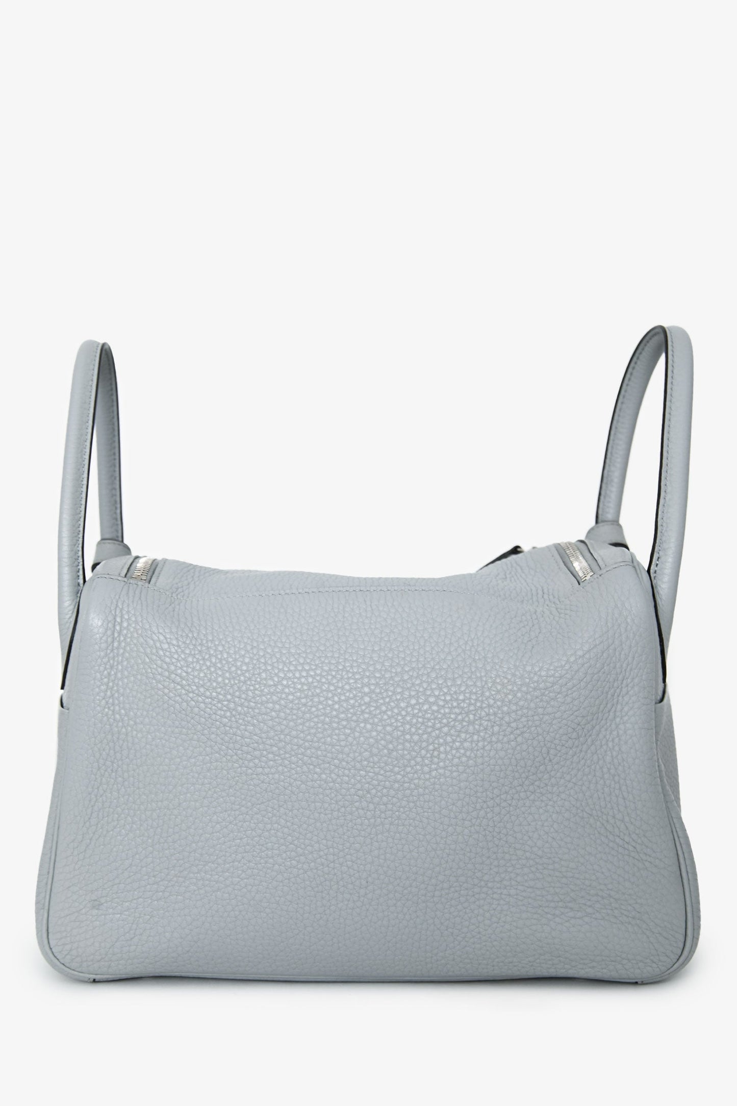 Hermès 2015 Light Grey Clemence Leather Lindy 30