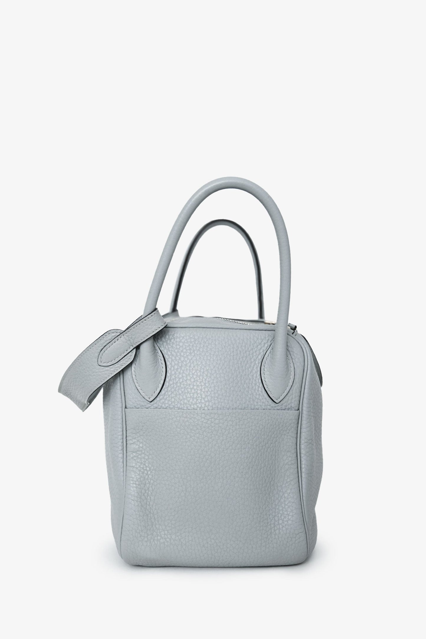 Hermès 2015 Light Grey Clemence Leather Lindy 30