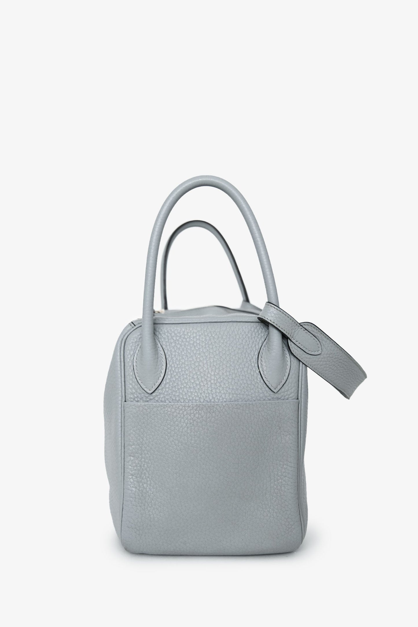 Hermès 2015 Light Grey Clemence Leather Lindy 30