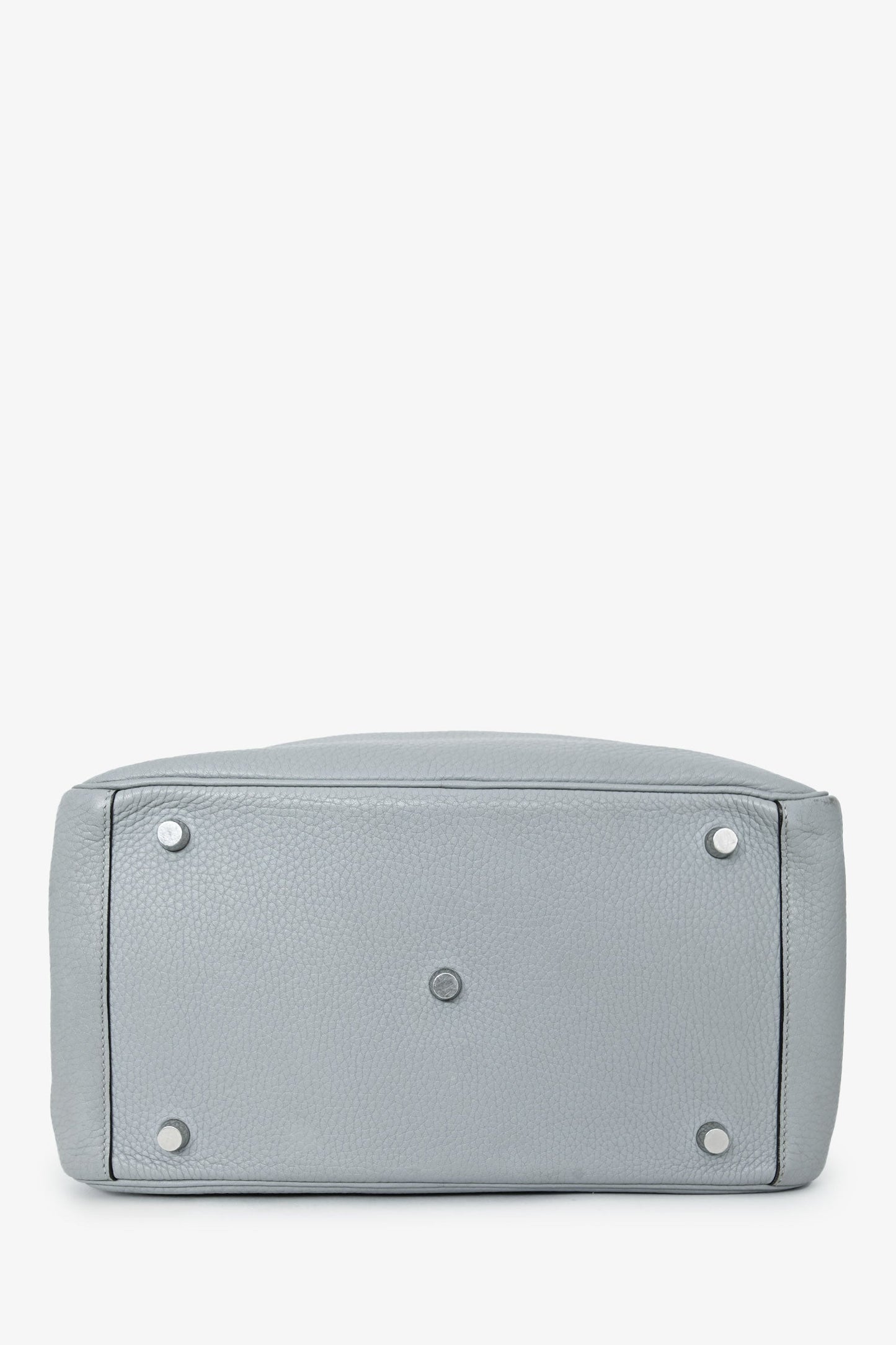 Hermès 2015 Light Grey Clemence Leather Lindy 30