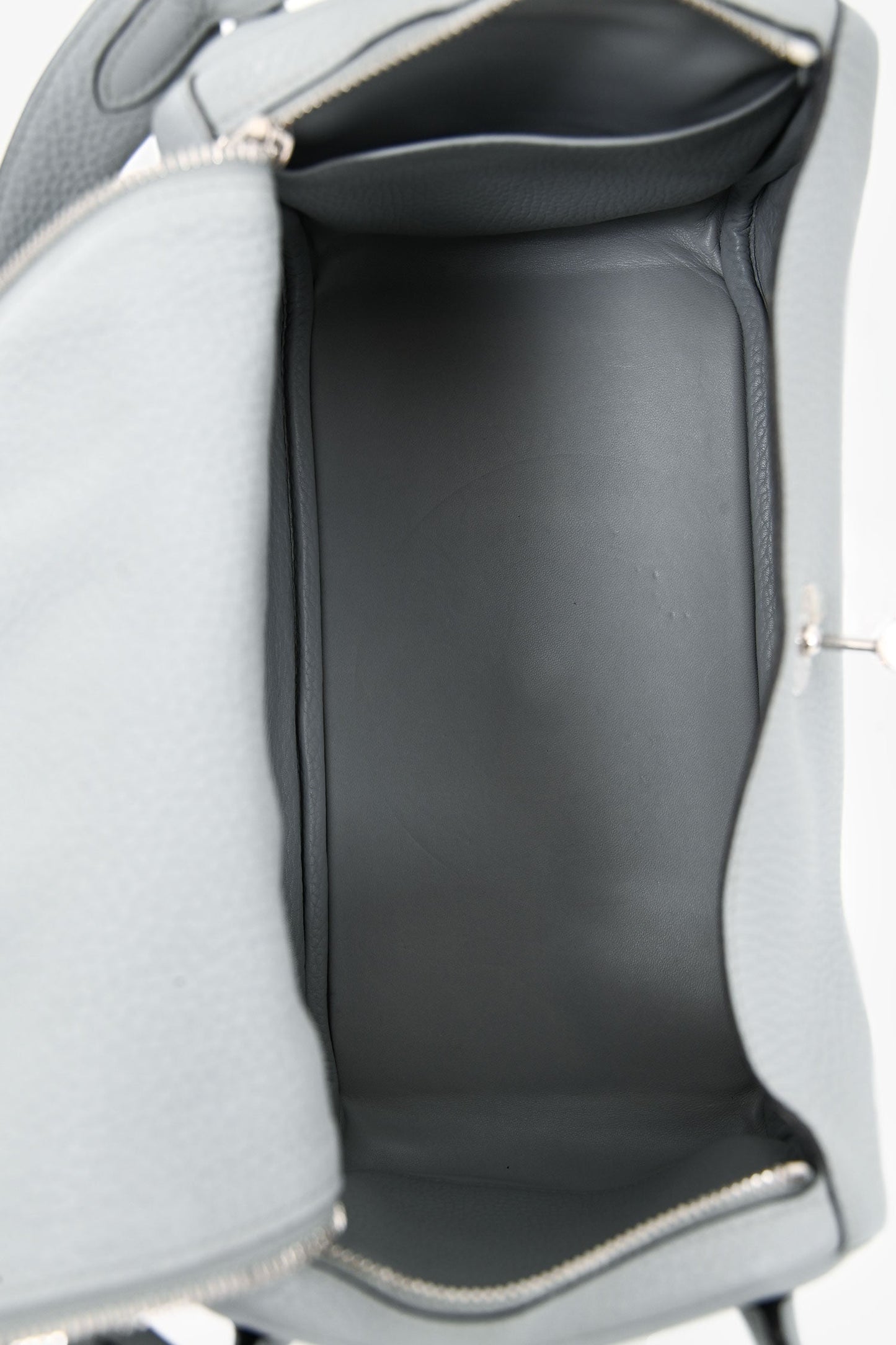 Hermès 2015 Light Grey Clemence Leather Lindy 30