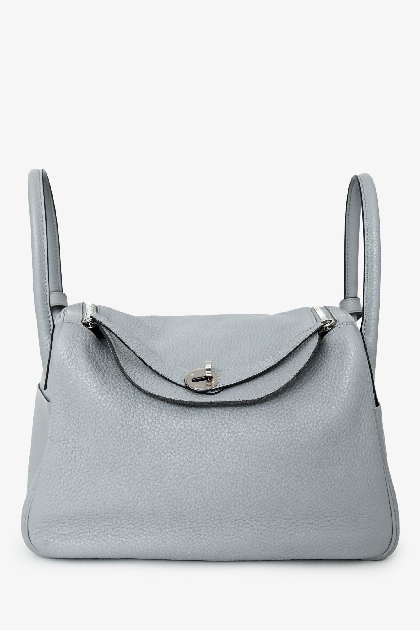 Hermès 2015 Light Grey Clemence Leather Lindy 30
