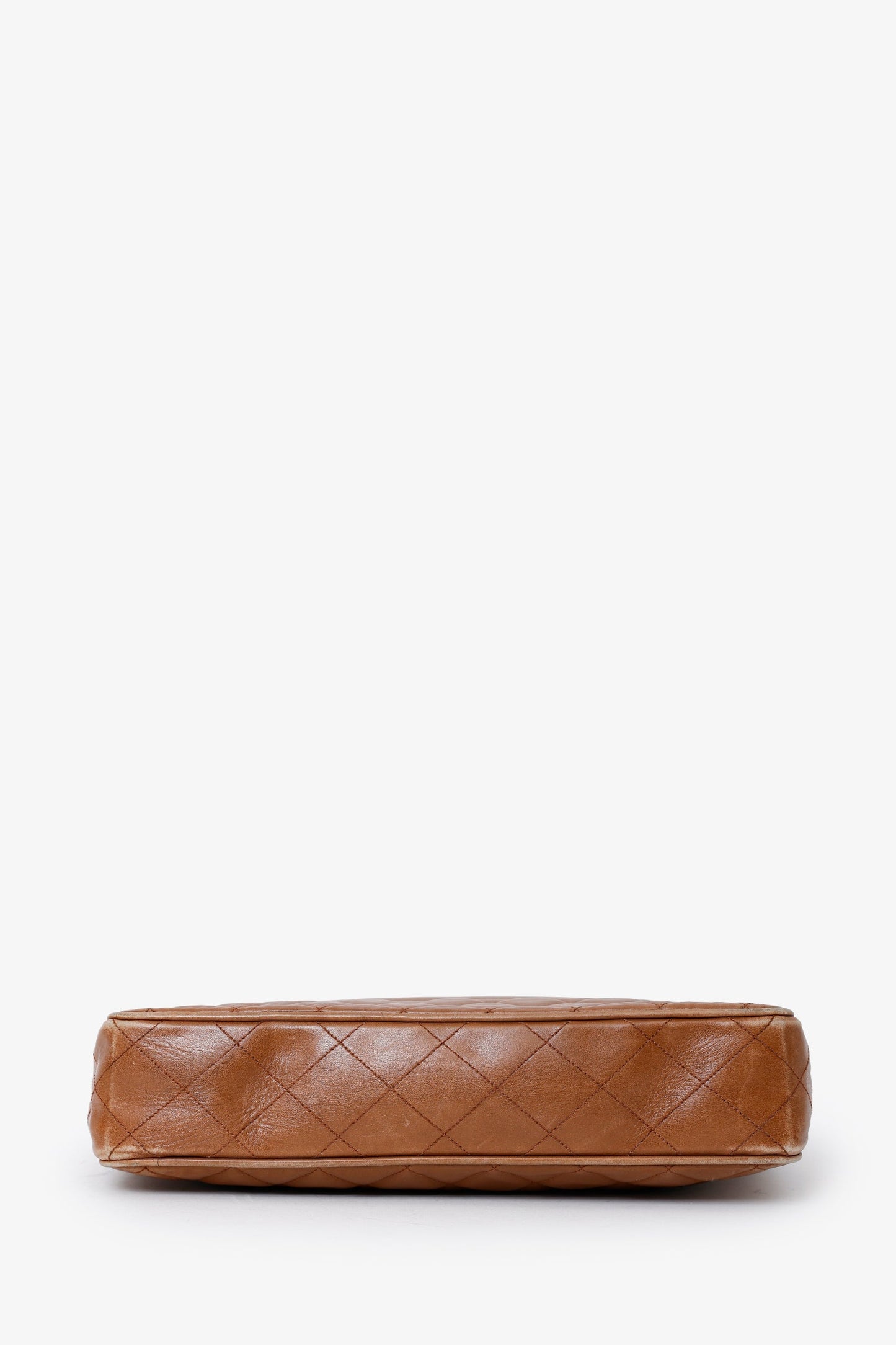 Chanel™ 1986-1988 Brown Leather 'Matelasse' Chain Tote Bag