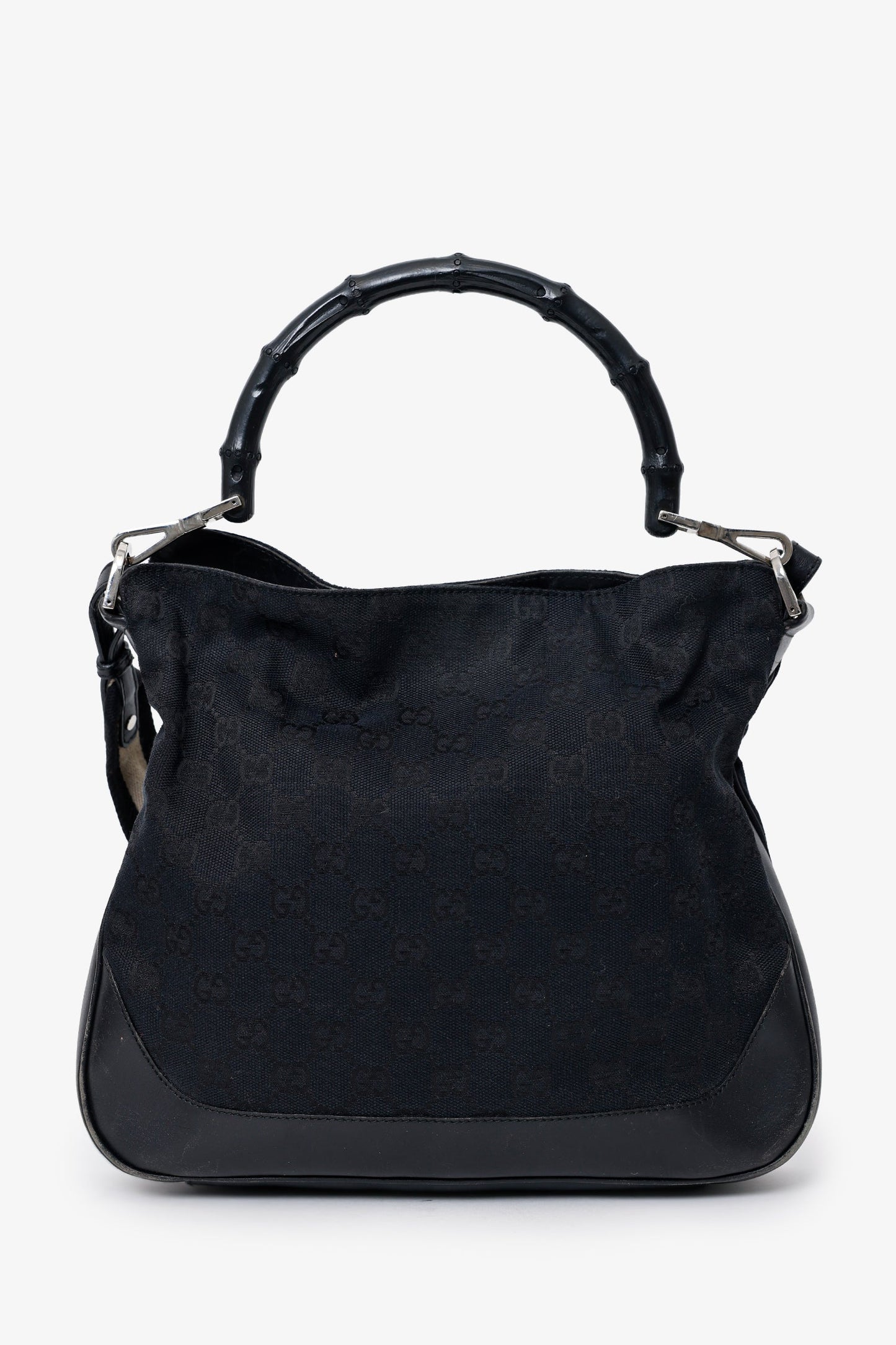 Gucci Vintage Black 'Jacquard' Monogram Bag with Shoulder Strap