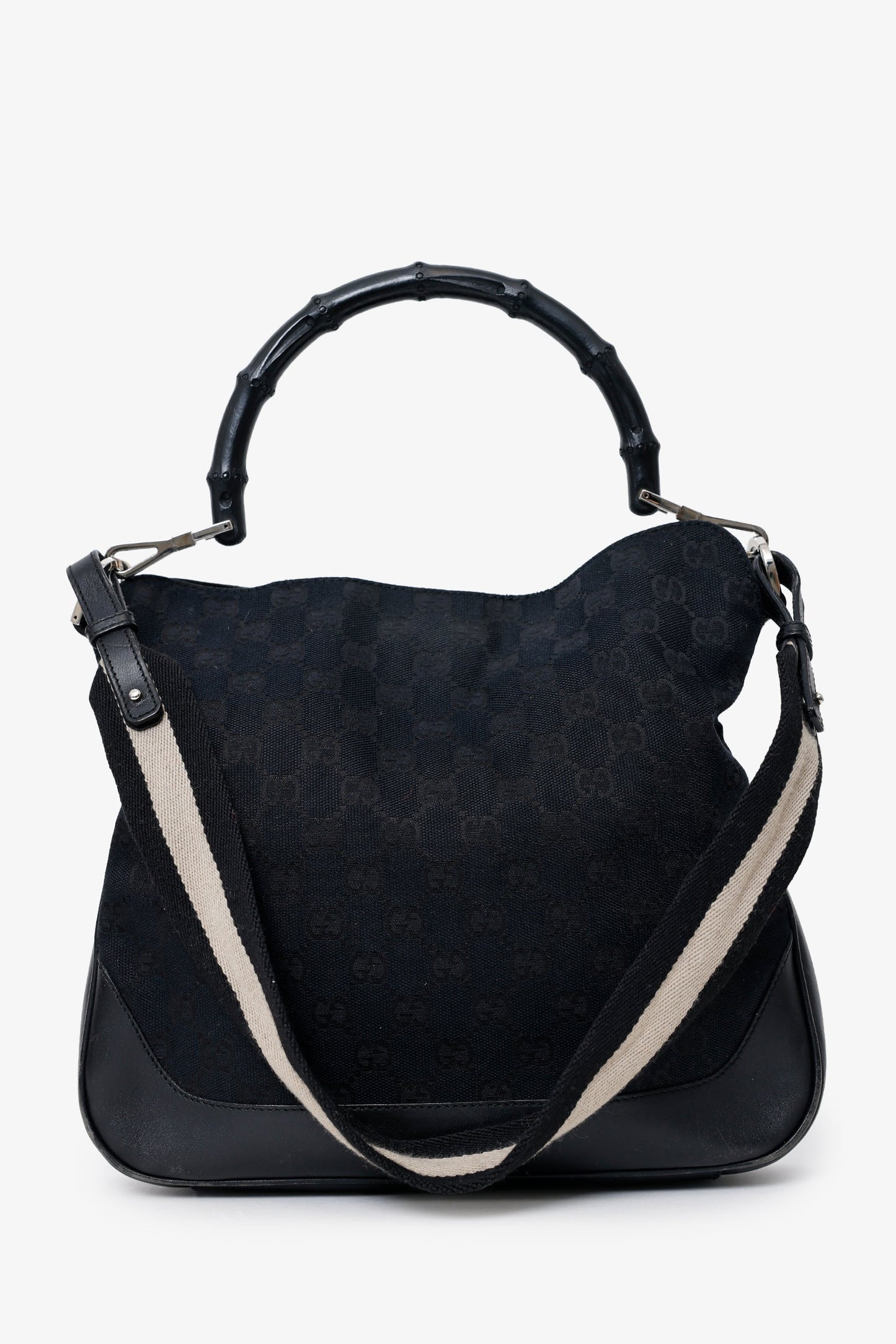 Gucci Vintage Black 'Jacquard' Monogram Bag with Shoulder Strap