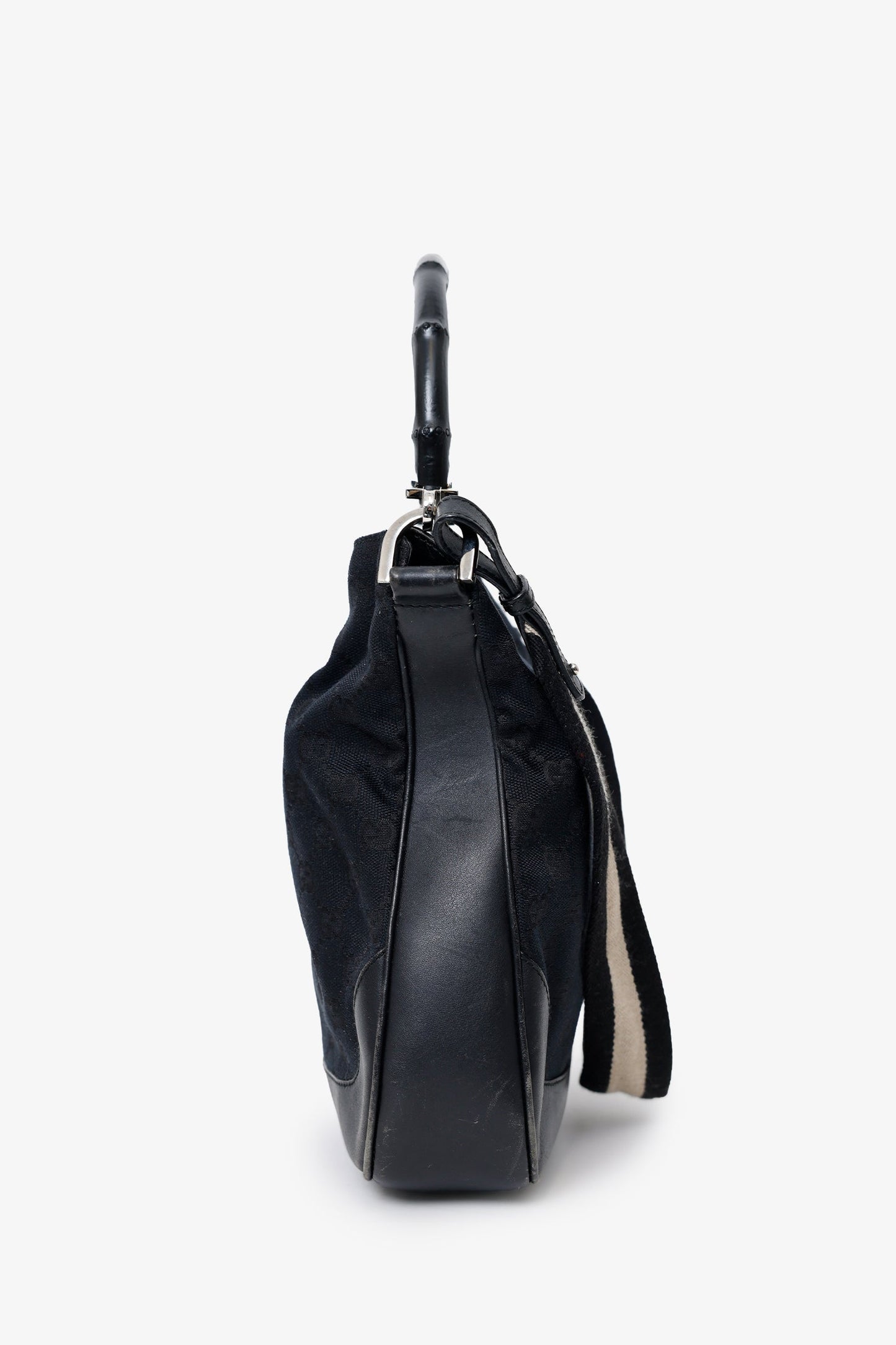 Gucci Vintage Black 'Jacquard' Monogram Bag with Shoulder Strap
