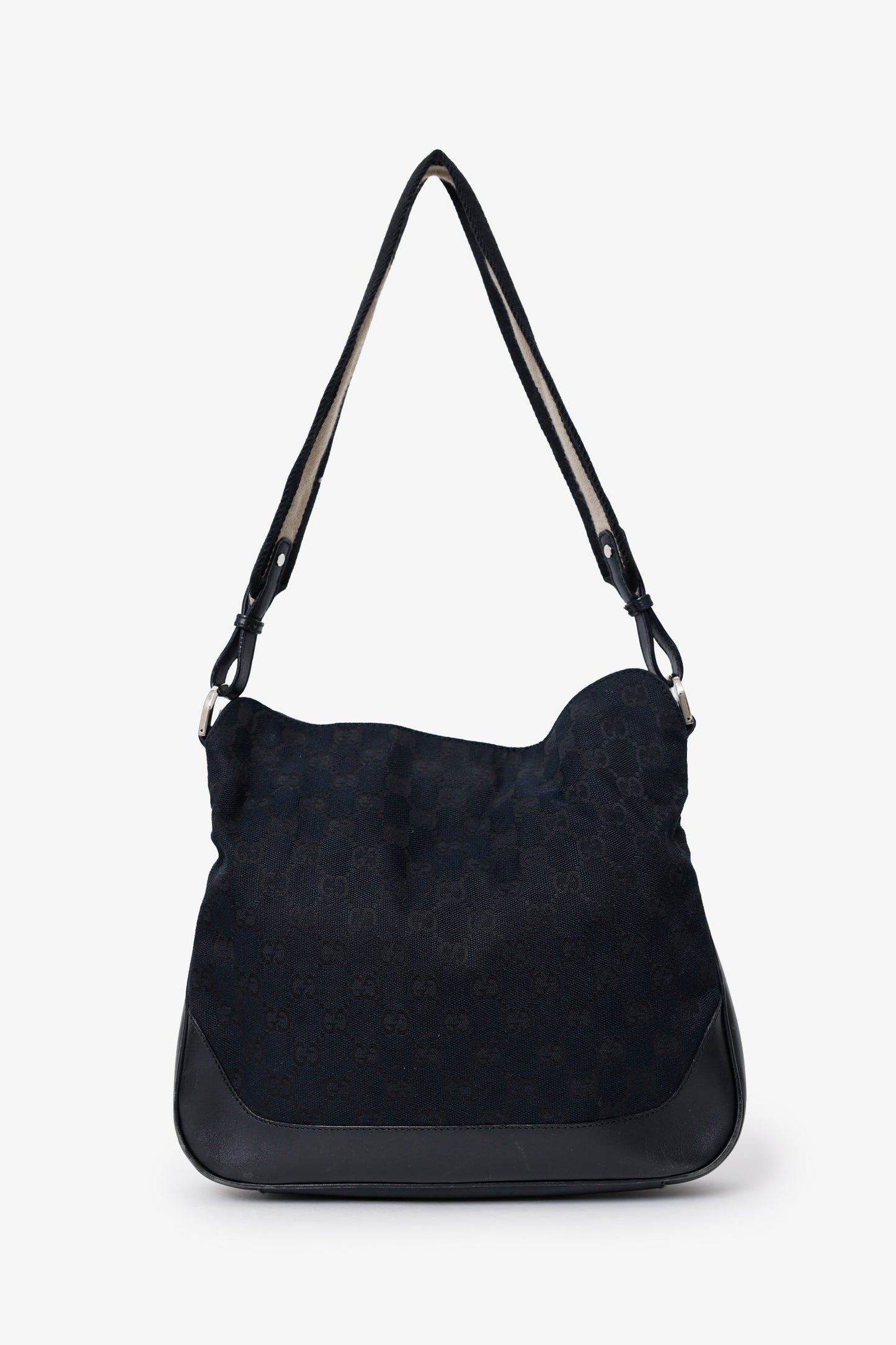 Gucci Vintage Black 'Jacquard' Monogram Bag with Shoulder Strap