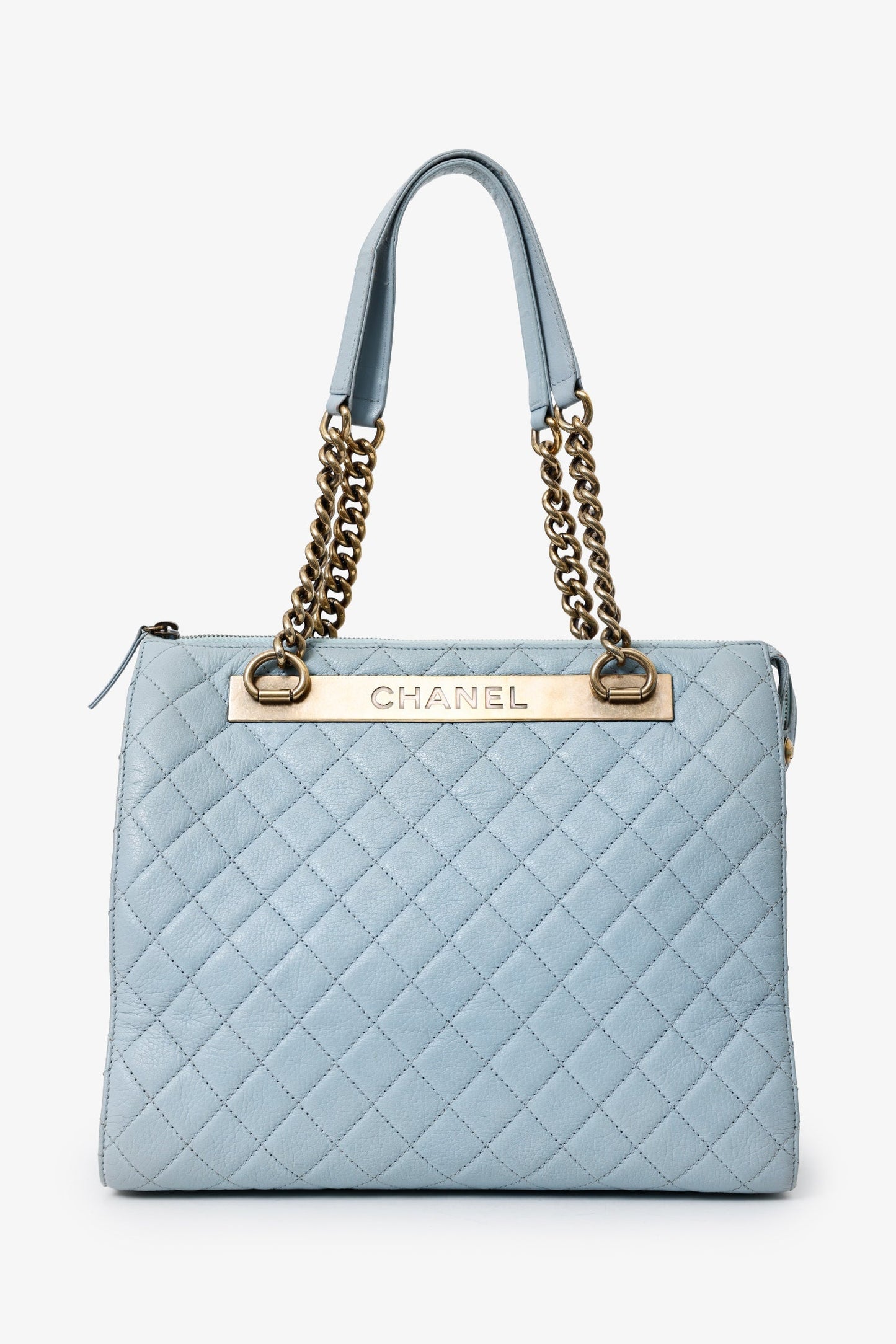 Chanel™ 2012-13 Blue Quilted Leather Rita Dome Tote