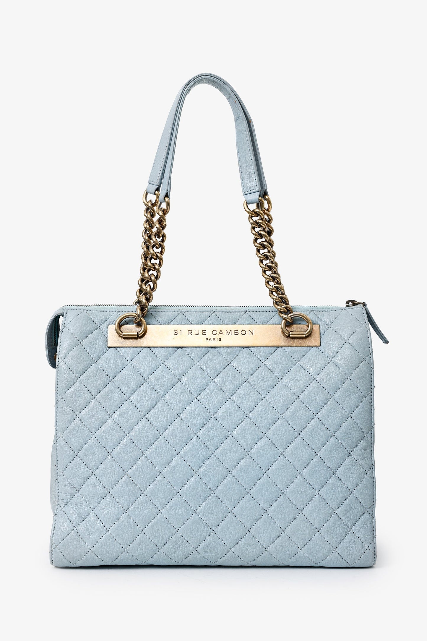 Chanel™ 2012-13 Blue Quilted Leather Rita Dome Tote