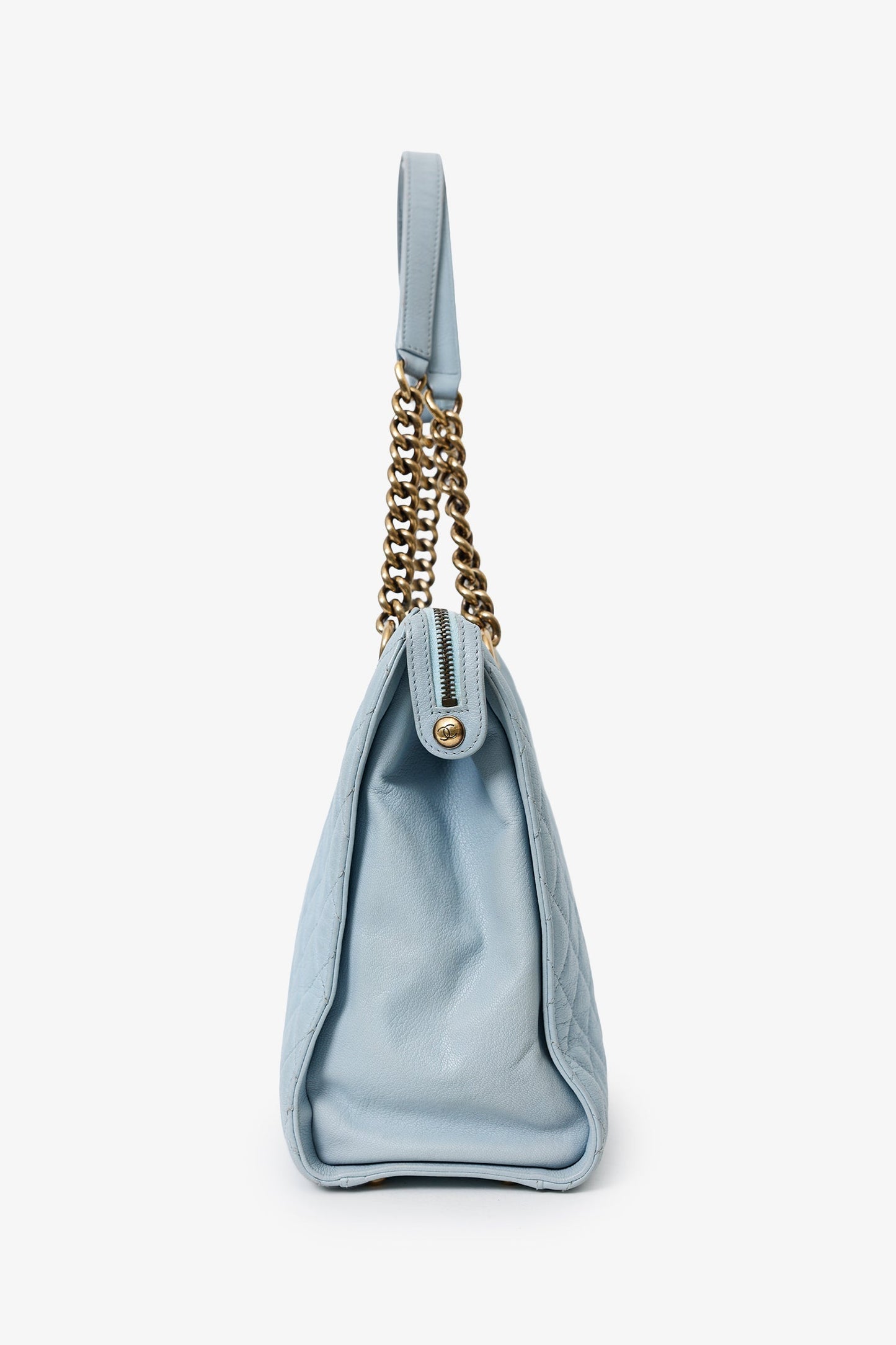Chanel™ 2012-13 Blue Quilted Leather Rita Dome Tote