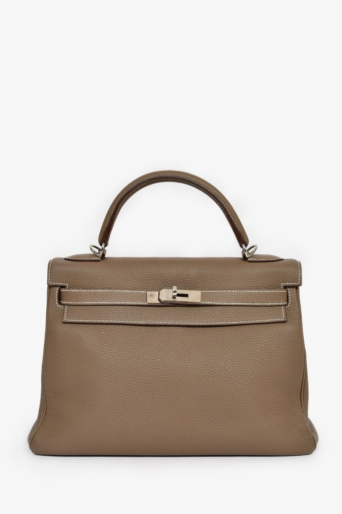 Hermes 2014 Etoupe Clemence Kelly 32 PHW with Strap