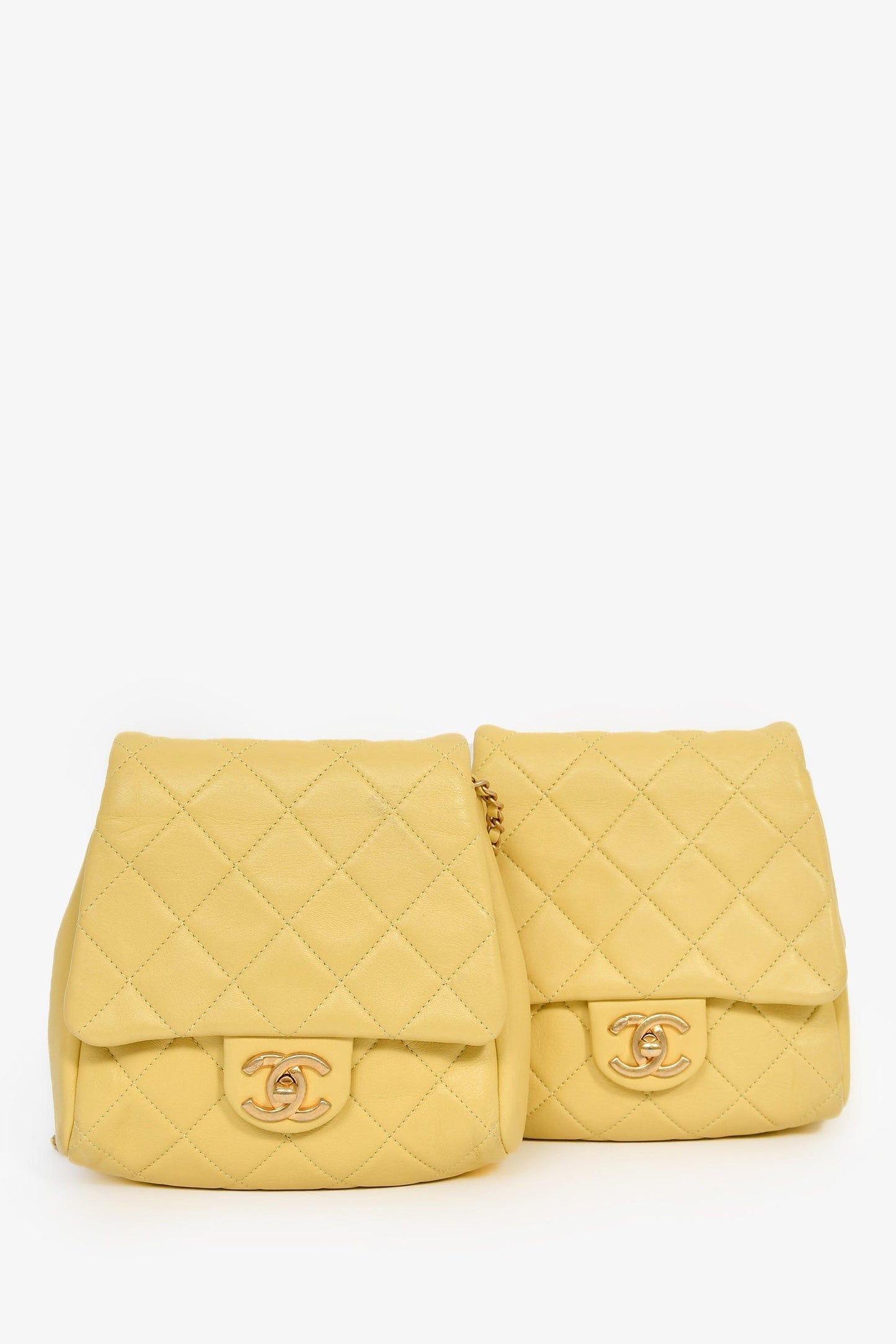 Chanel™ 2019 Yellow Quilted Lambskin Medium Side-Packs Bag