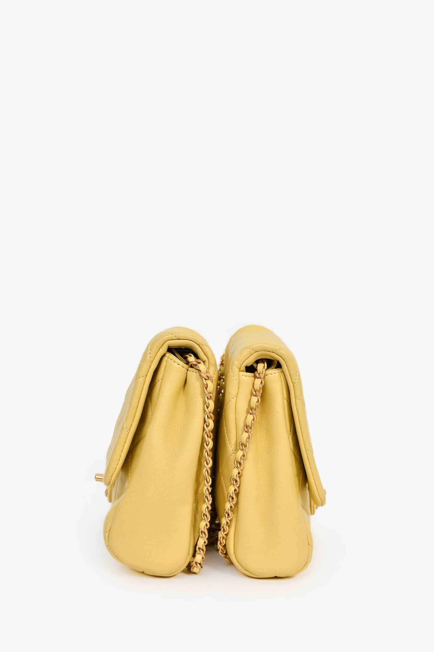 Chanel™ 2019 Yellow Quilted Lambskin Medium Side-Packs Bag