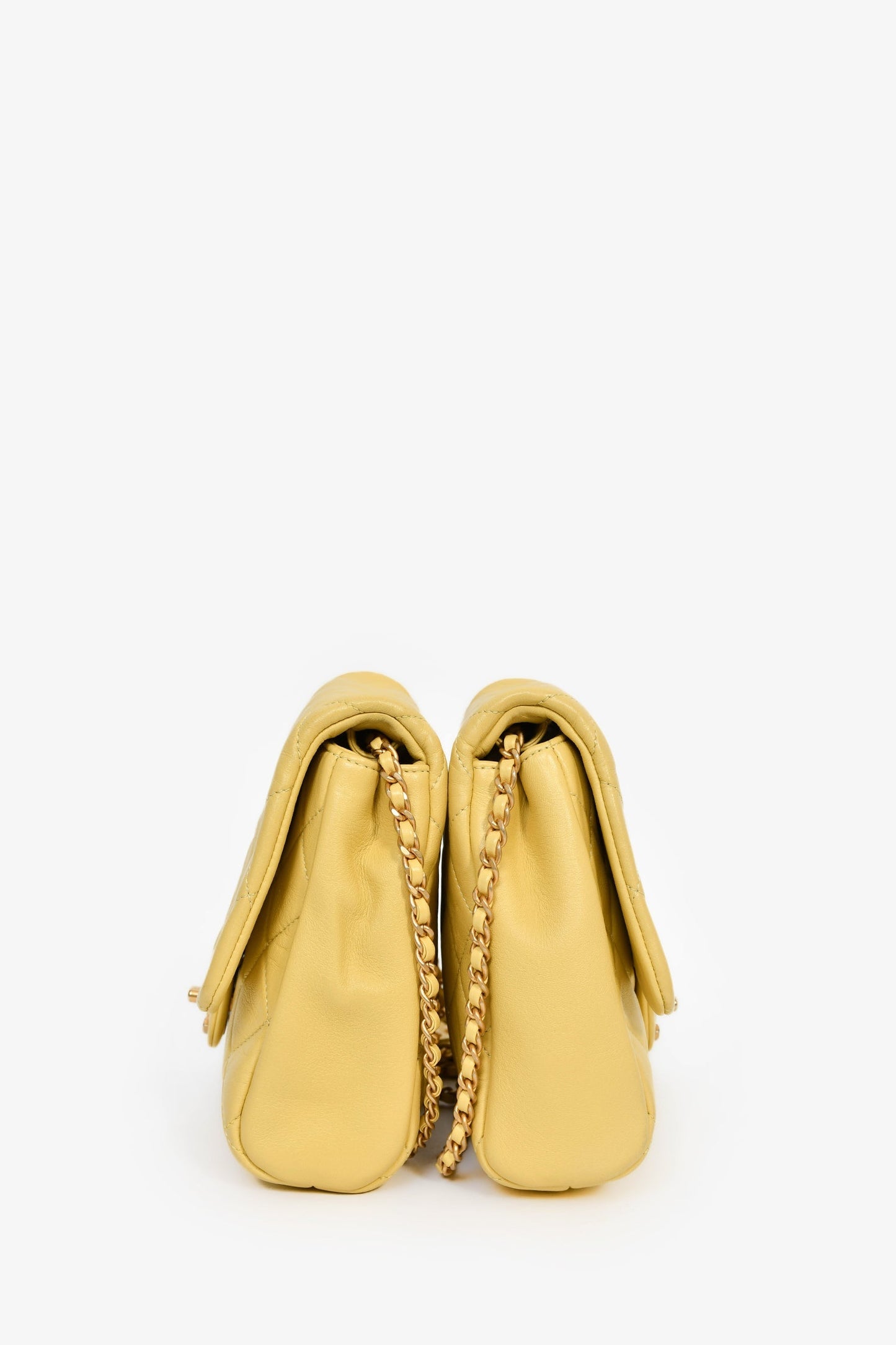 Chanel™ 2019 Yellow Quilted Lambskin Medium Side-Packs Bag