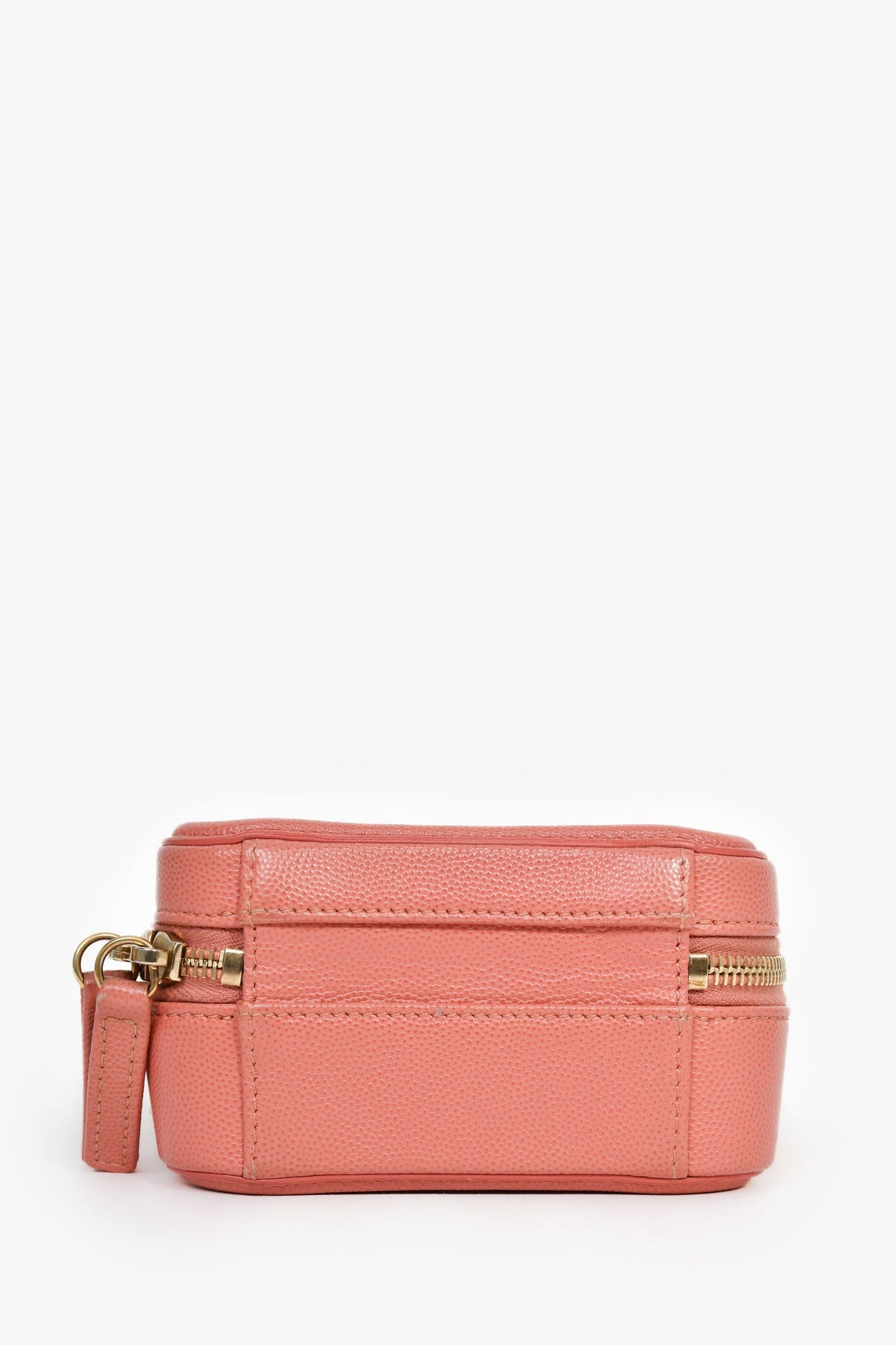 Chanel™ 2019 Pink Caviar Leather Vertical Filigree Vanity Case