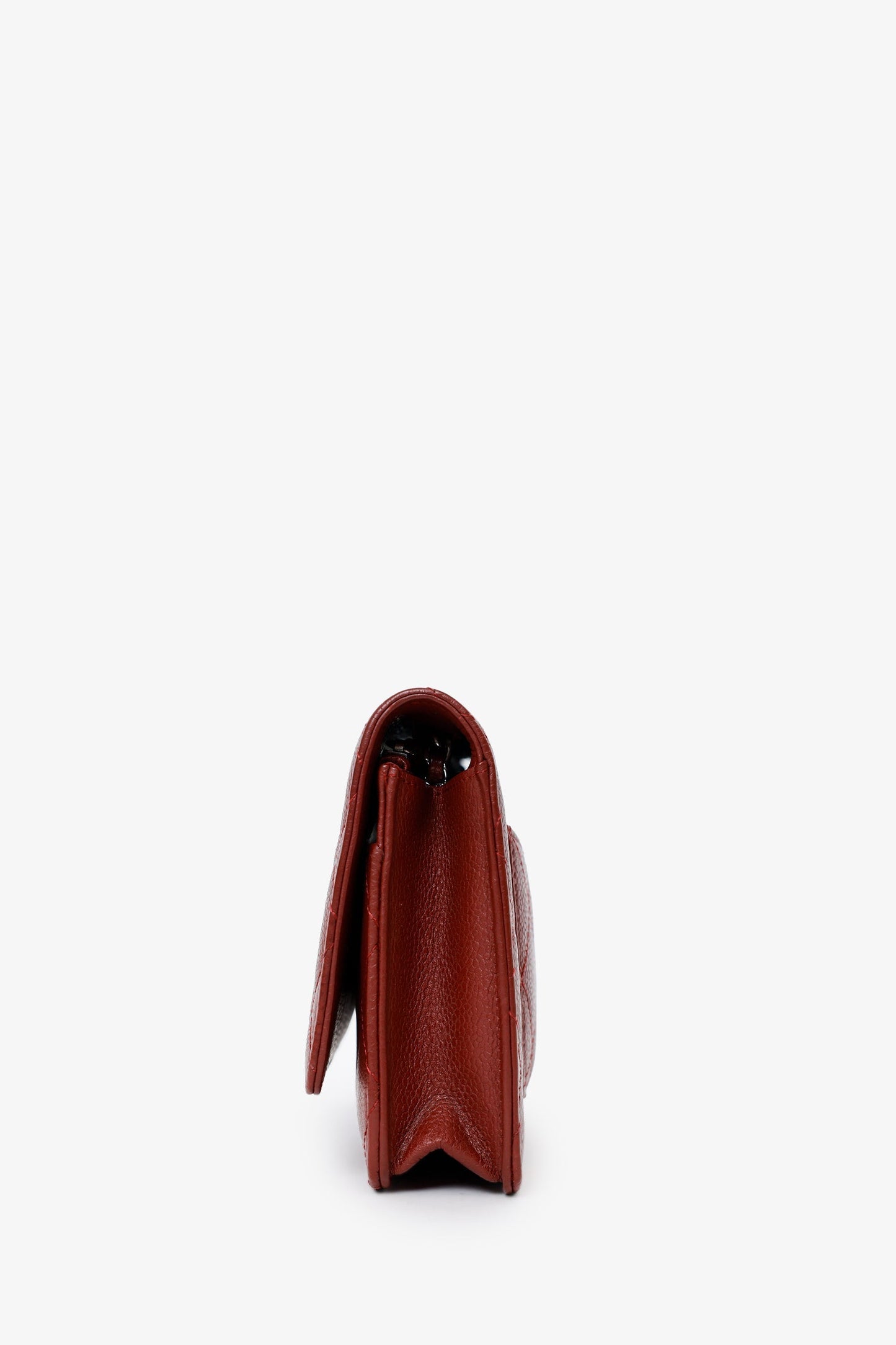 Chanel™ 2013-14 Burgundy Caviar Leather Classic Wallet On Chain