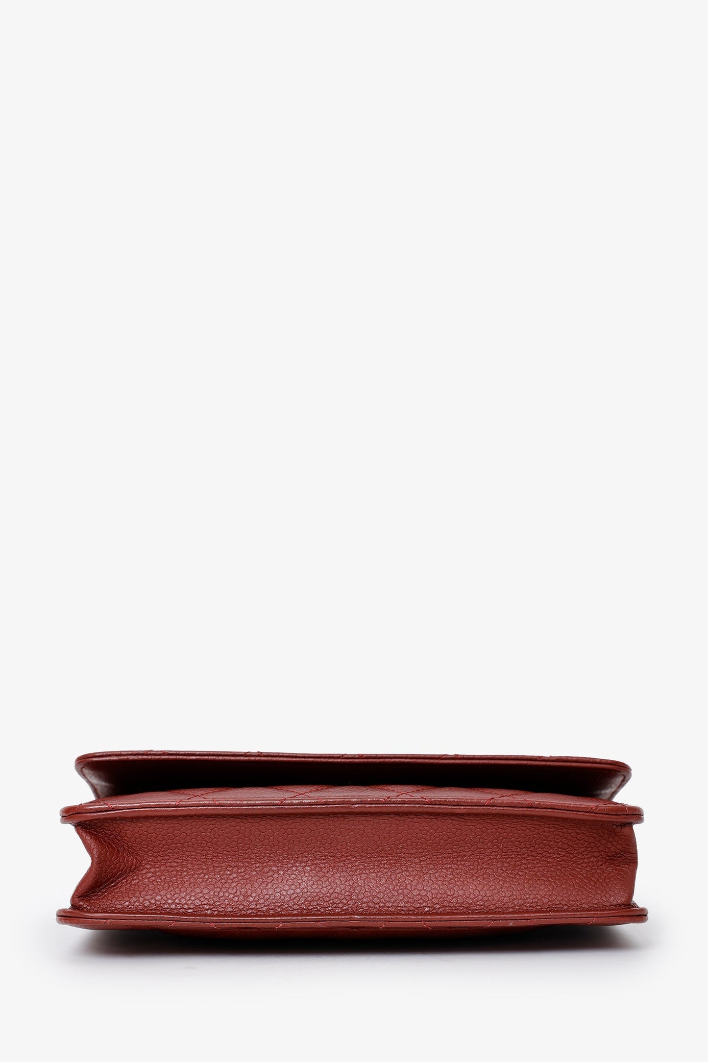Chanel™ 2013-14 Burgundy Caviar Leather Classic Wallet On Chain
