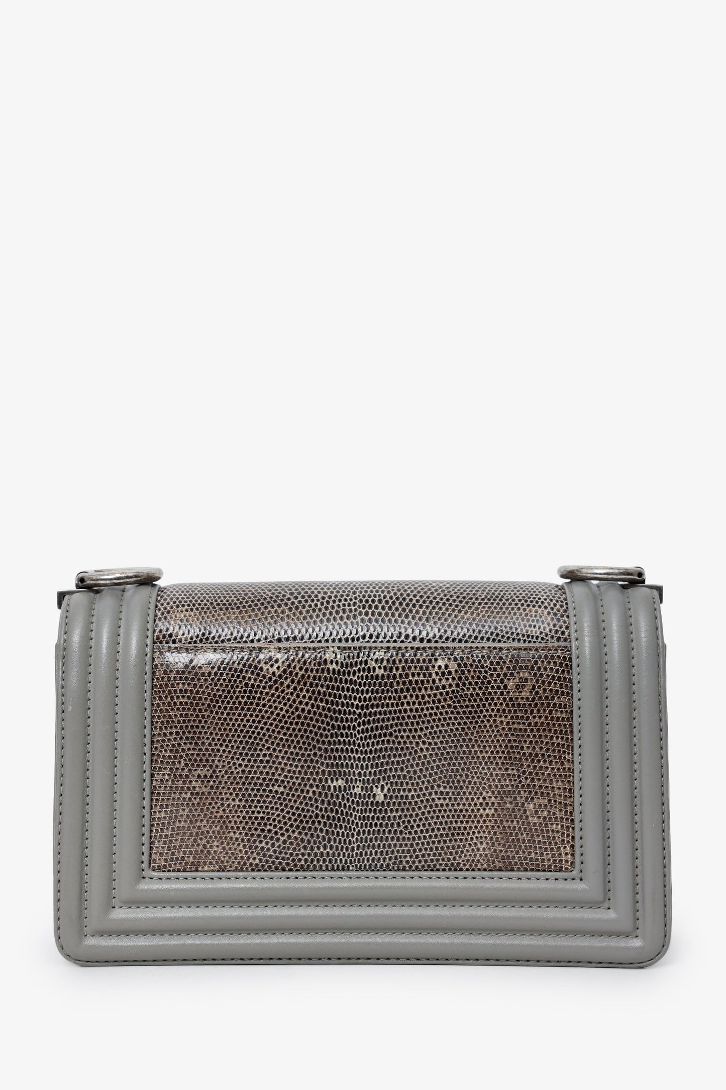 Chanel™ 2014 Grey Lizard Leather Small Boy Bag