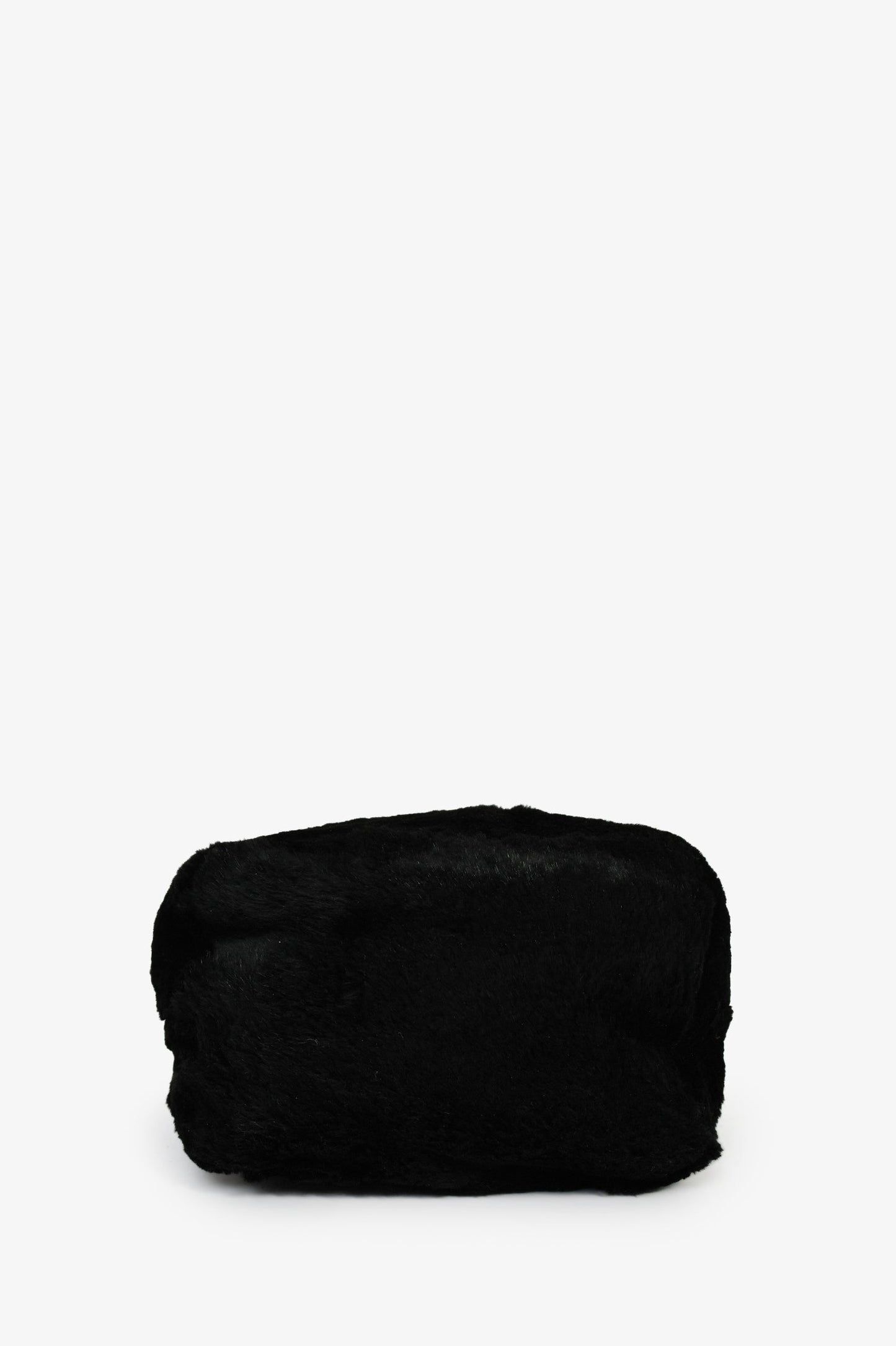 Fendi Black Chinchilla Fur Baguette Hobo Bag