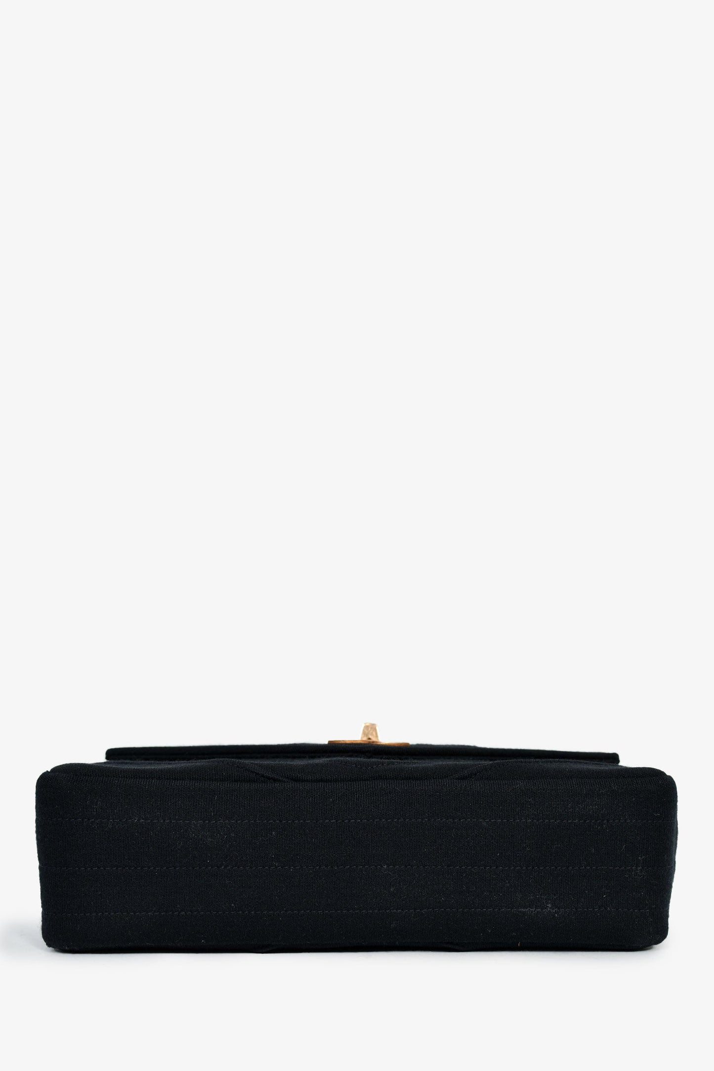 Chanel™ Vintage Black Jersey Chevron-Quilting Chain Bag