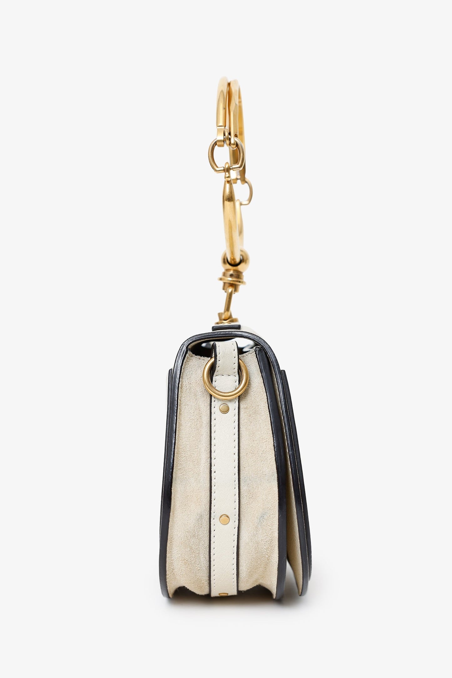 Chloe Off White Suede Small 'Nile Bracelet' Bag