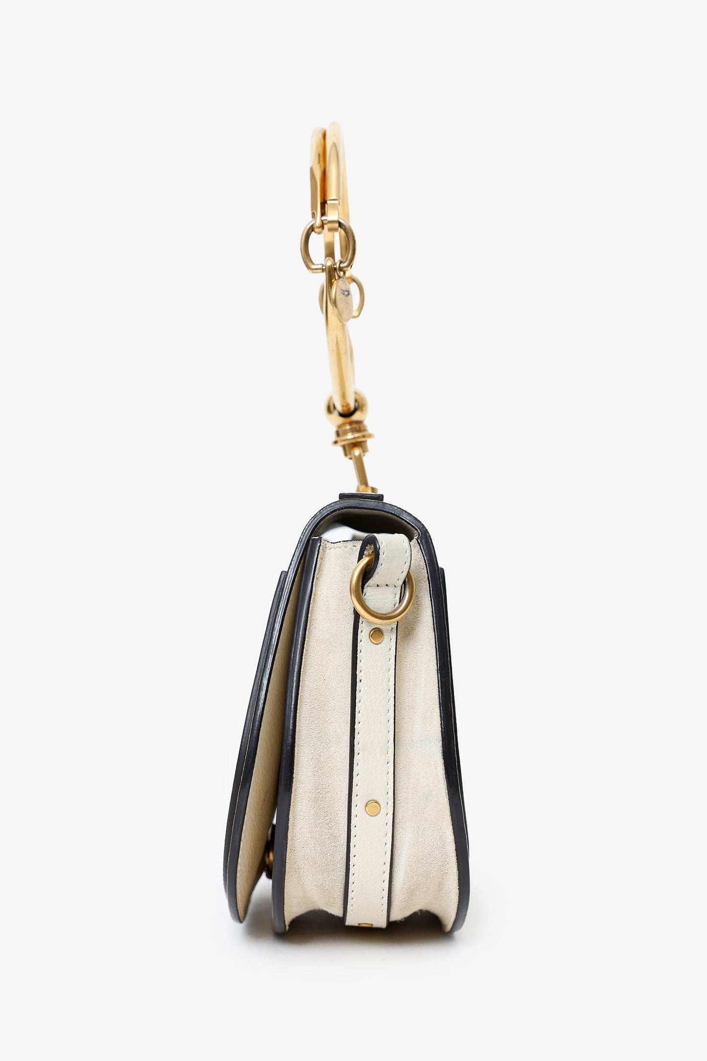 Chloe Off White Suede Small 'Nile Bracelet' Bag