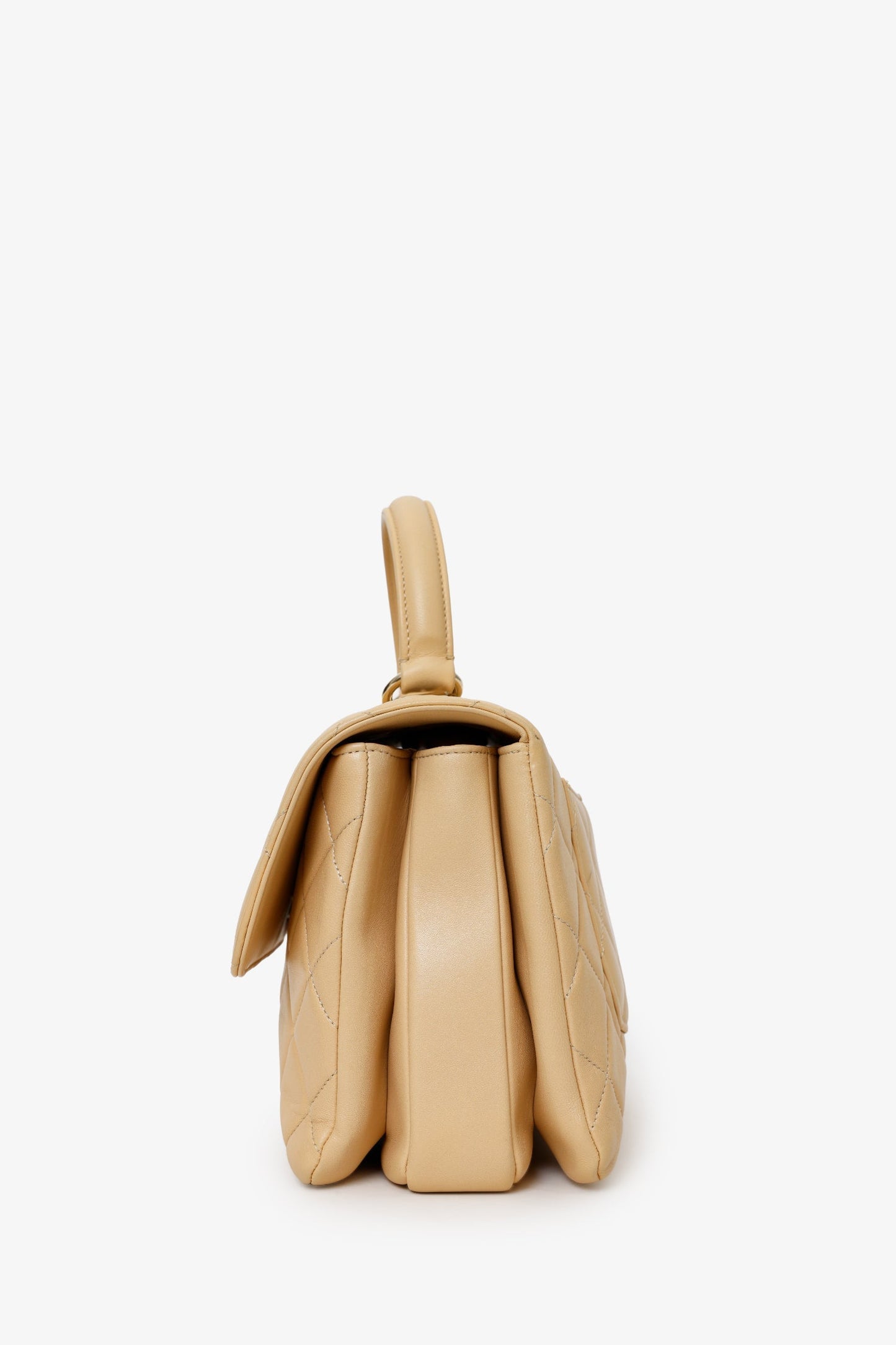 Chanel™ 2018-19 Beige Quilted Lambskin Medium Trendy CC Top Handle Bag