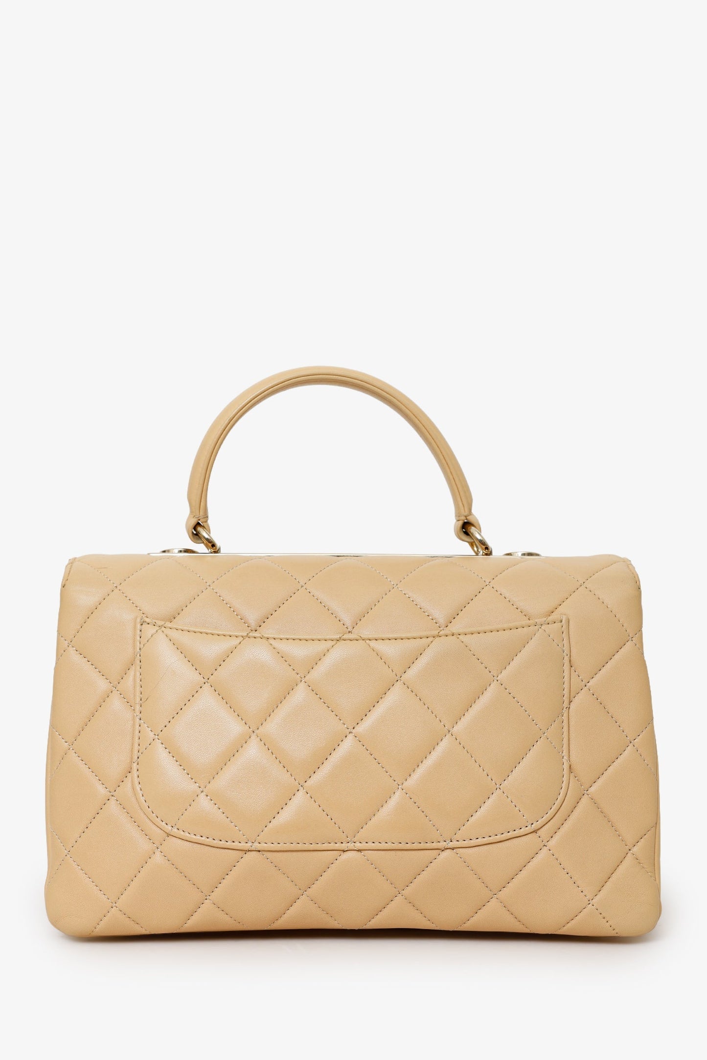 Chanel™ 2018-19 Beige Quilted Lambskin Medium Trendy CC Top Handle Bag