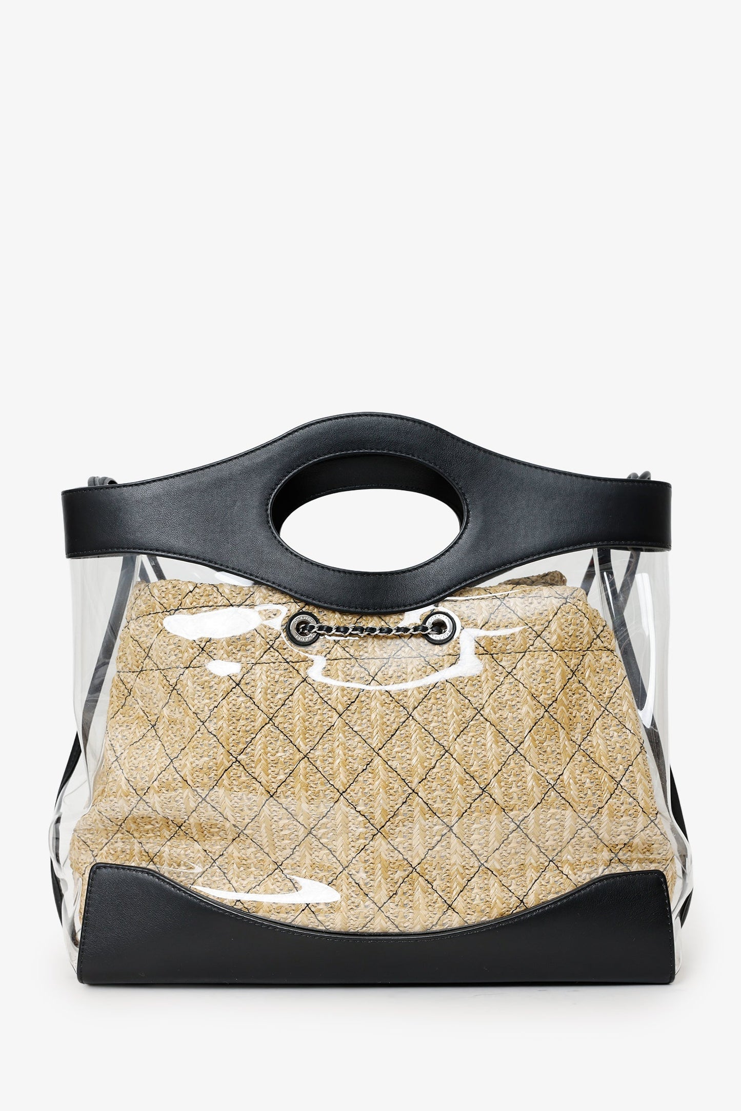 Chanel™ 2019 Black PVC Raffia 31 Shopping Bag