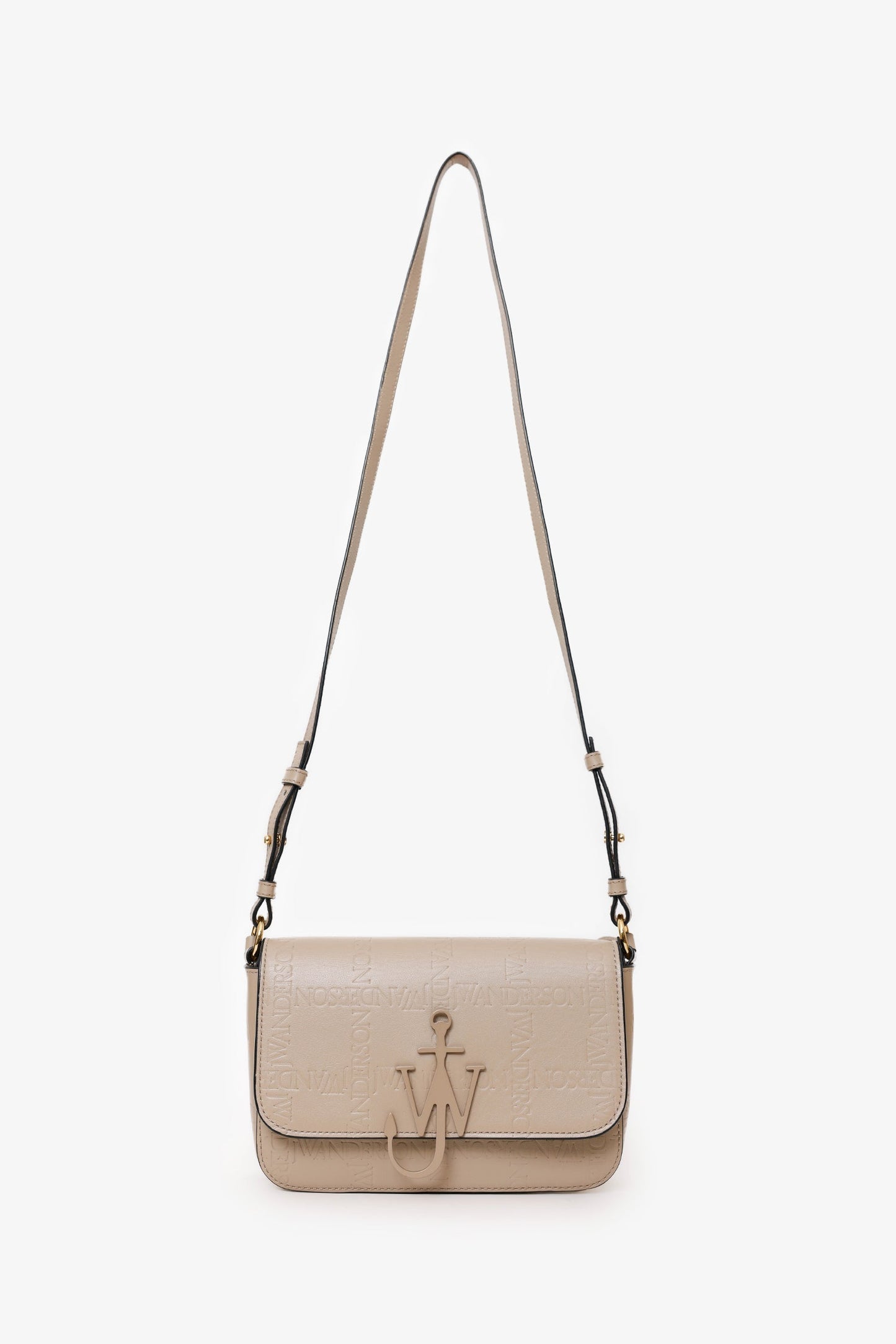 JW Anderson Taupe Leather Midi 'Anchor' Shoulder Bag