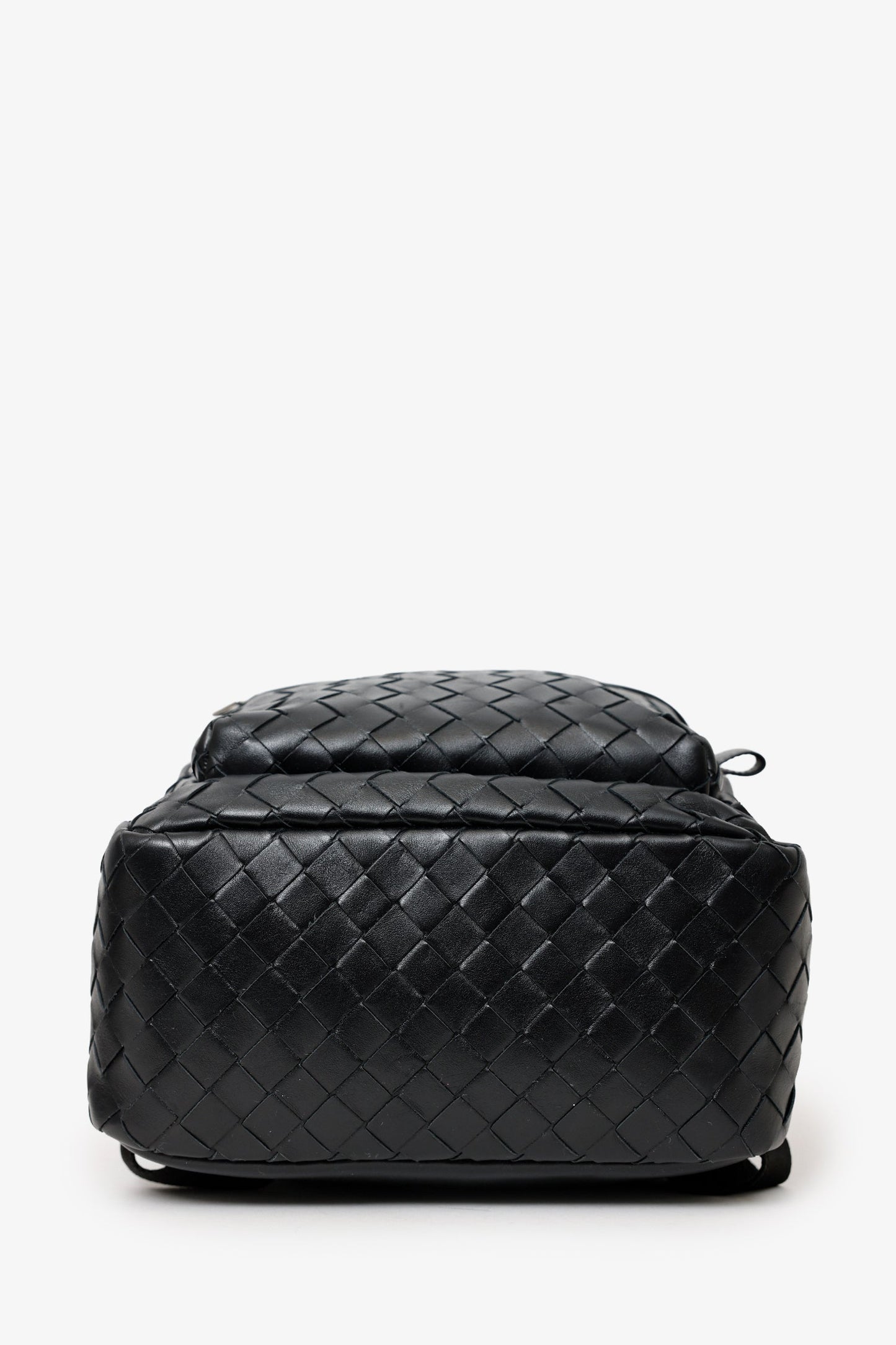 Bottega Veneta Black Intrecciato Leather Backpack