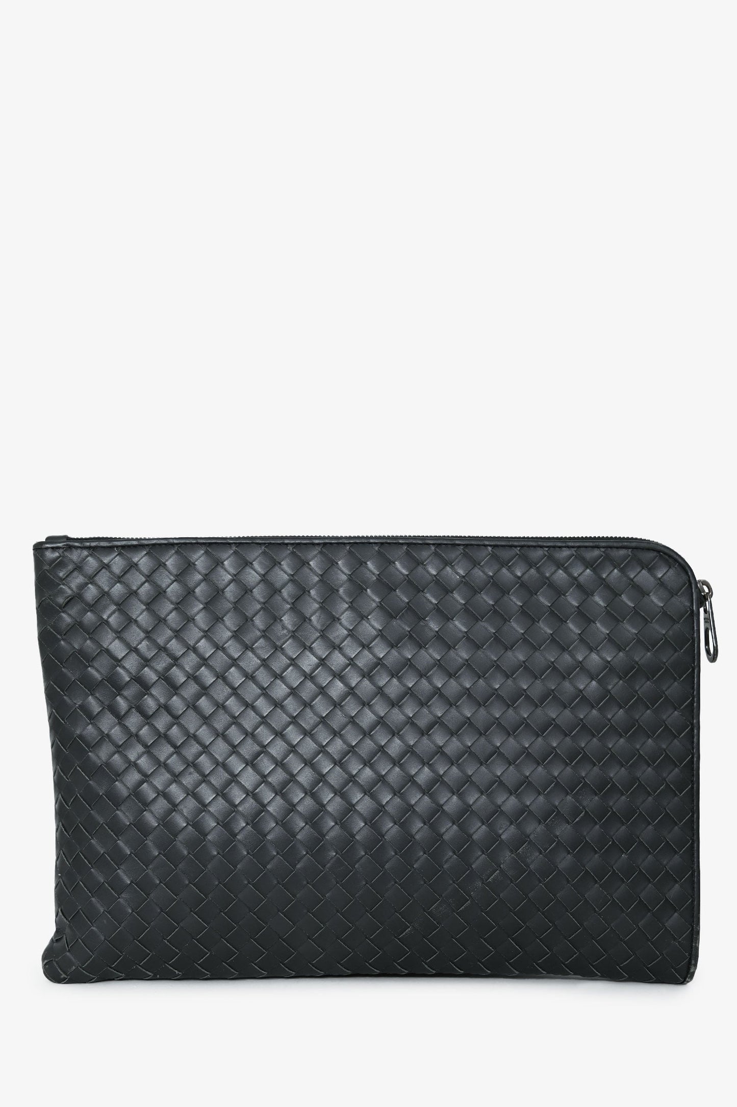 Bottega Veneta Grey Intrecciato Leather Laptop Case