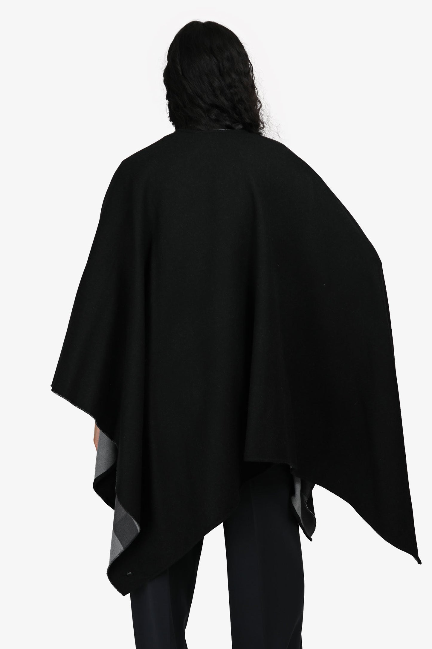 Burberry Black/Grey House Check Wool Shawl