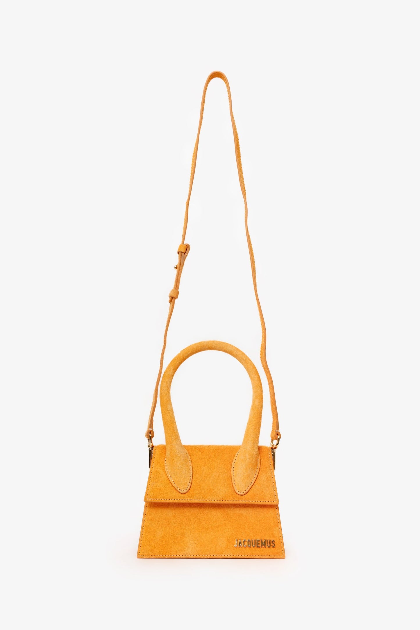 Jacquemus Yellow Suede 'Le Grand Chiquito' Shoulder Bag With Strap