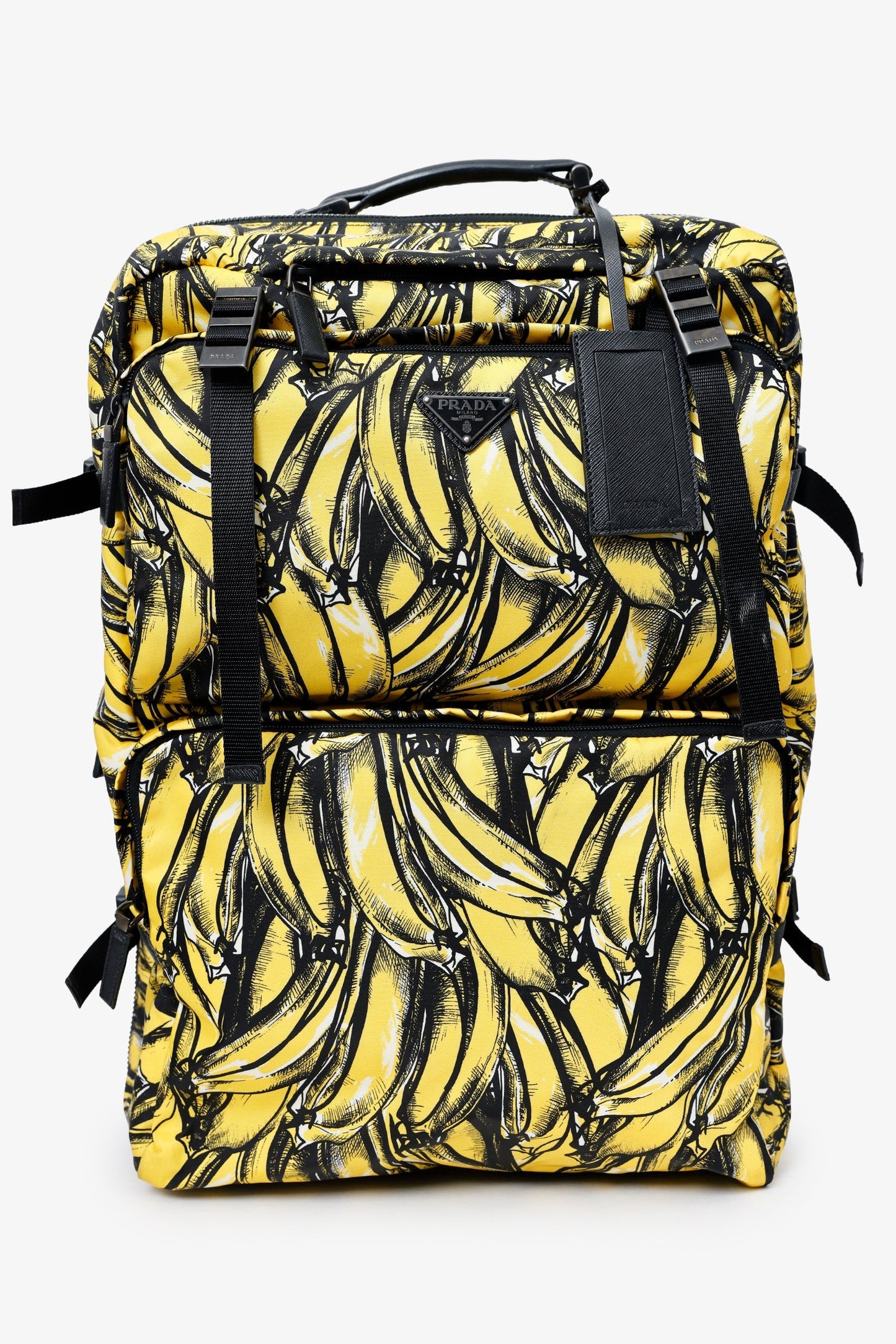 Prada Yellow/Black Banana Print Cabin Trolley