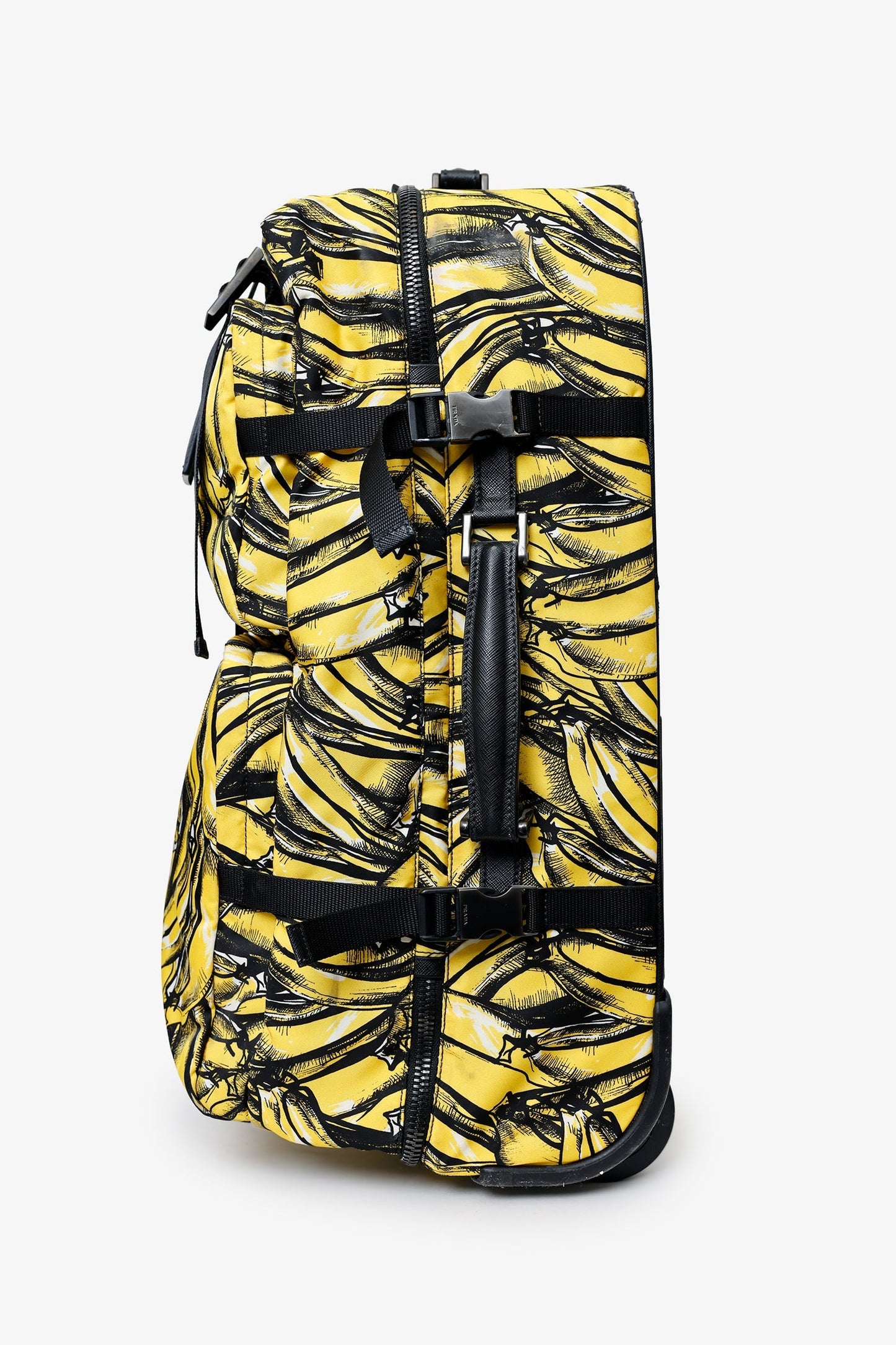 Prada Yellow/Black Banana Print Cabin Trolley