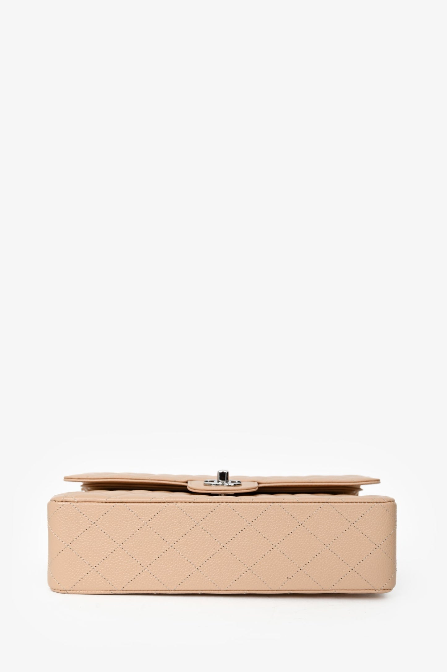 Chanel™ Beige Caviar Leather Medium Classic Double Flap