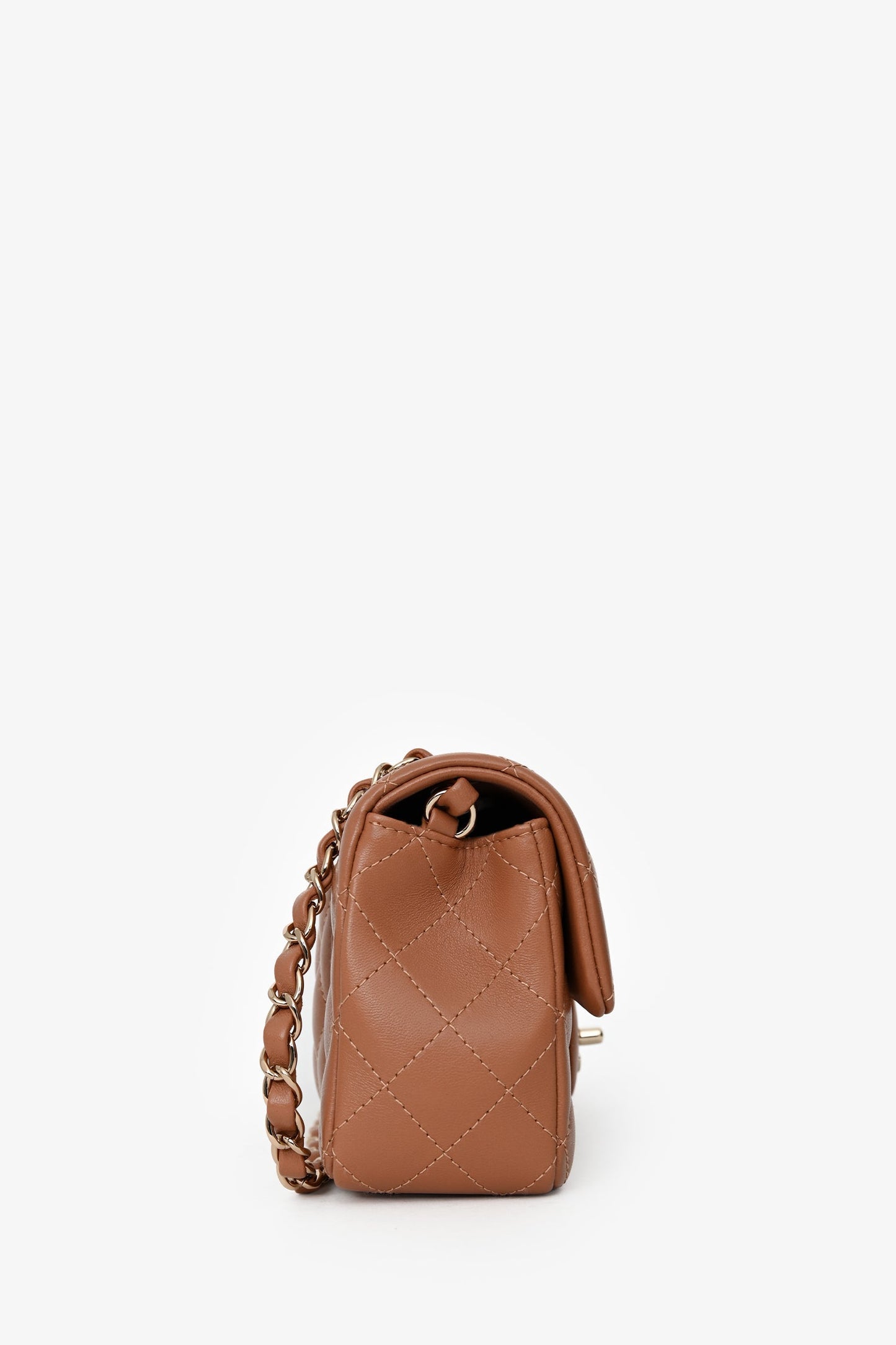 Chanel™2022 Caramel Lambskin Leather Mini Classic Flap