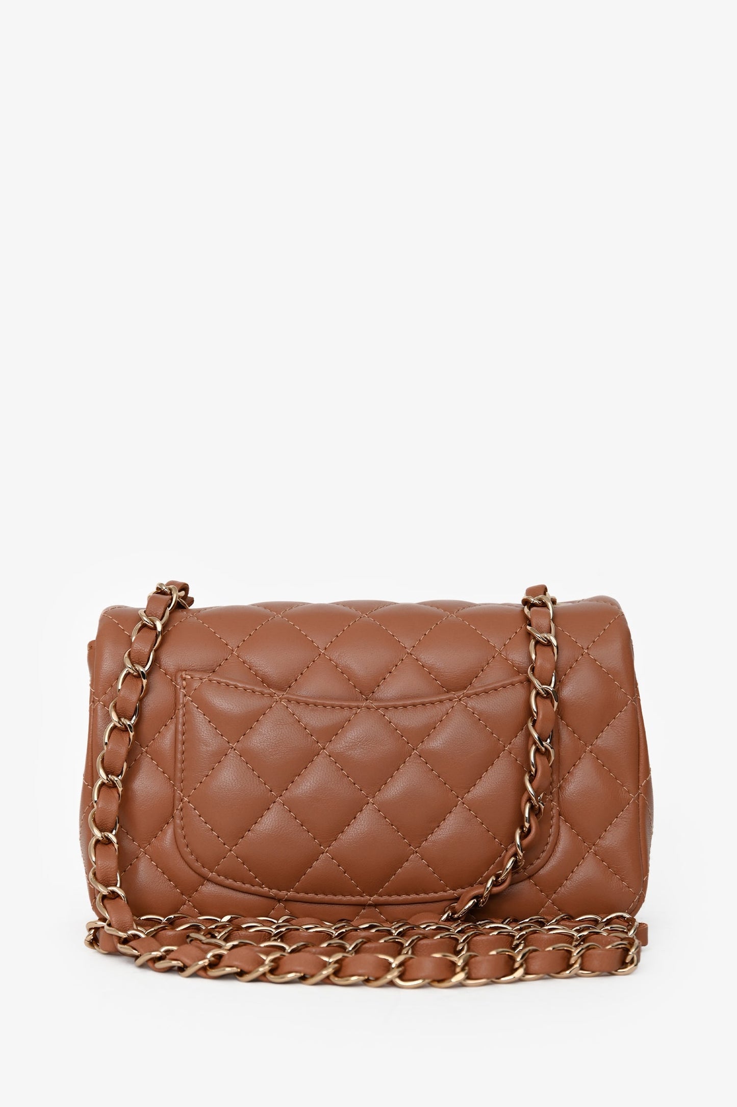 Chanel™2022 Caramel Lambskin Leather Mini Classic Flap
