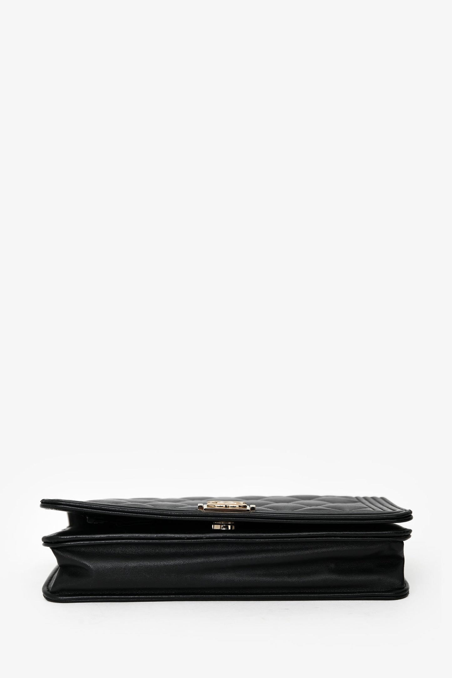 Chanel™ 2018 Black Lambskin Boy Wallet On Chain