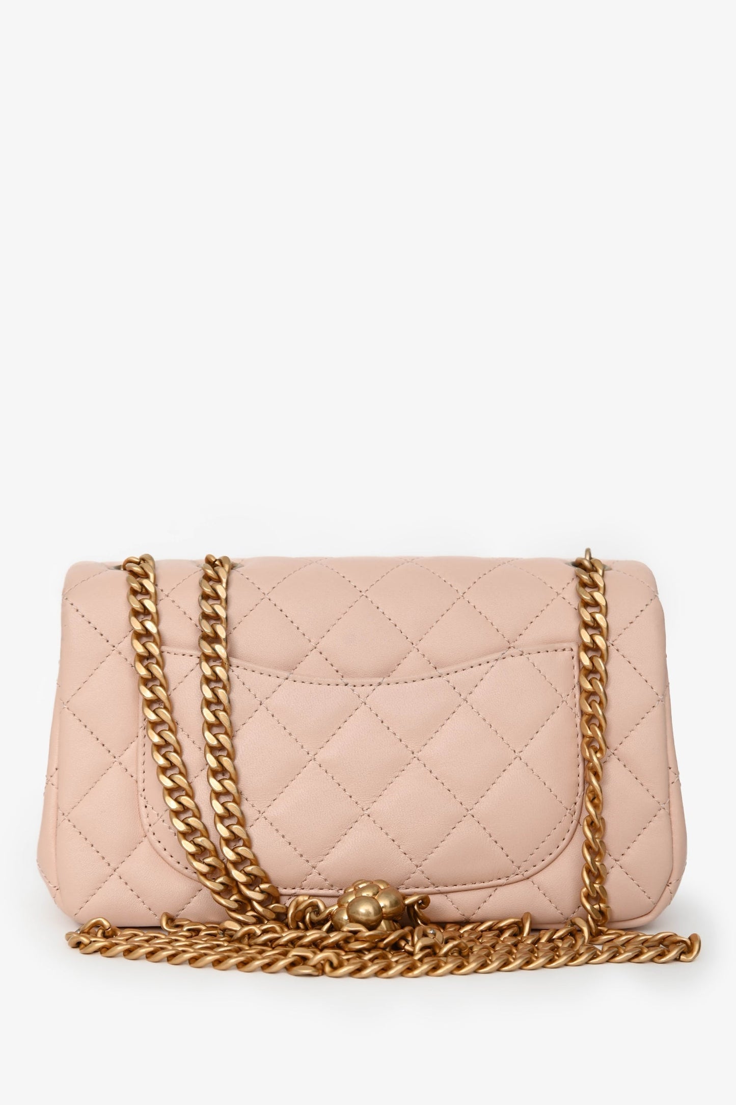 Chanel™ Light Pink Lambskin Mini Camilla Flower Crush Flap Bag