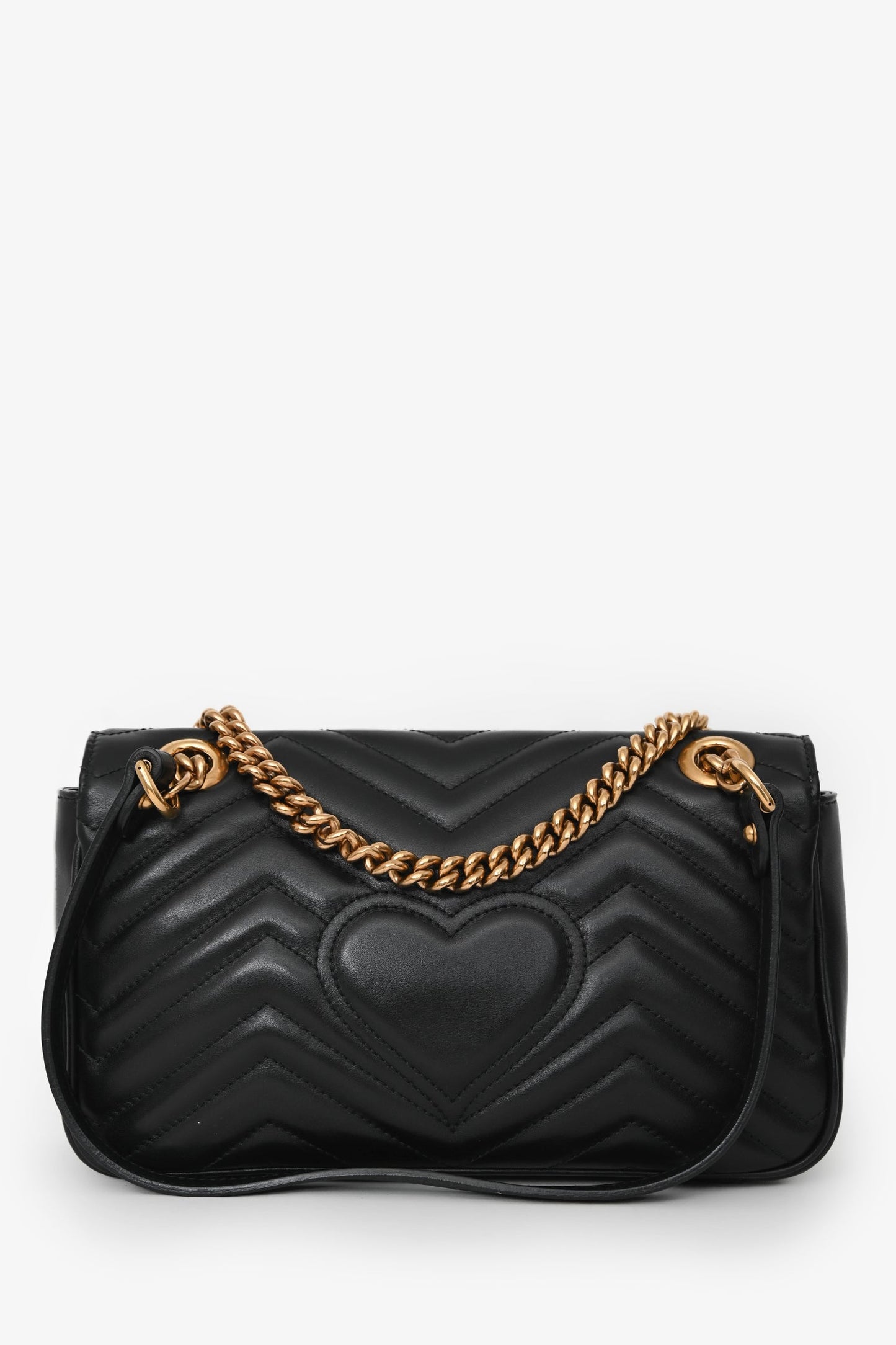 Gucci Black Leather GG Marmont Small Crossbody Bag