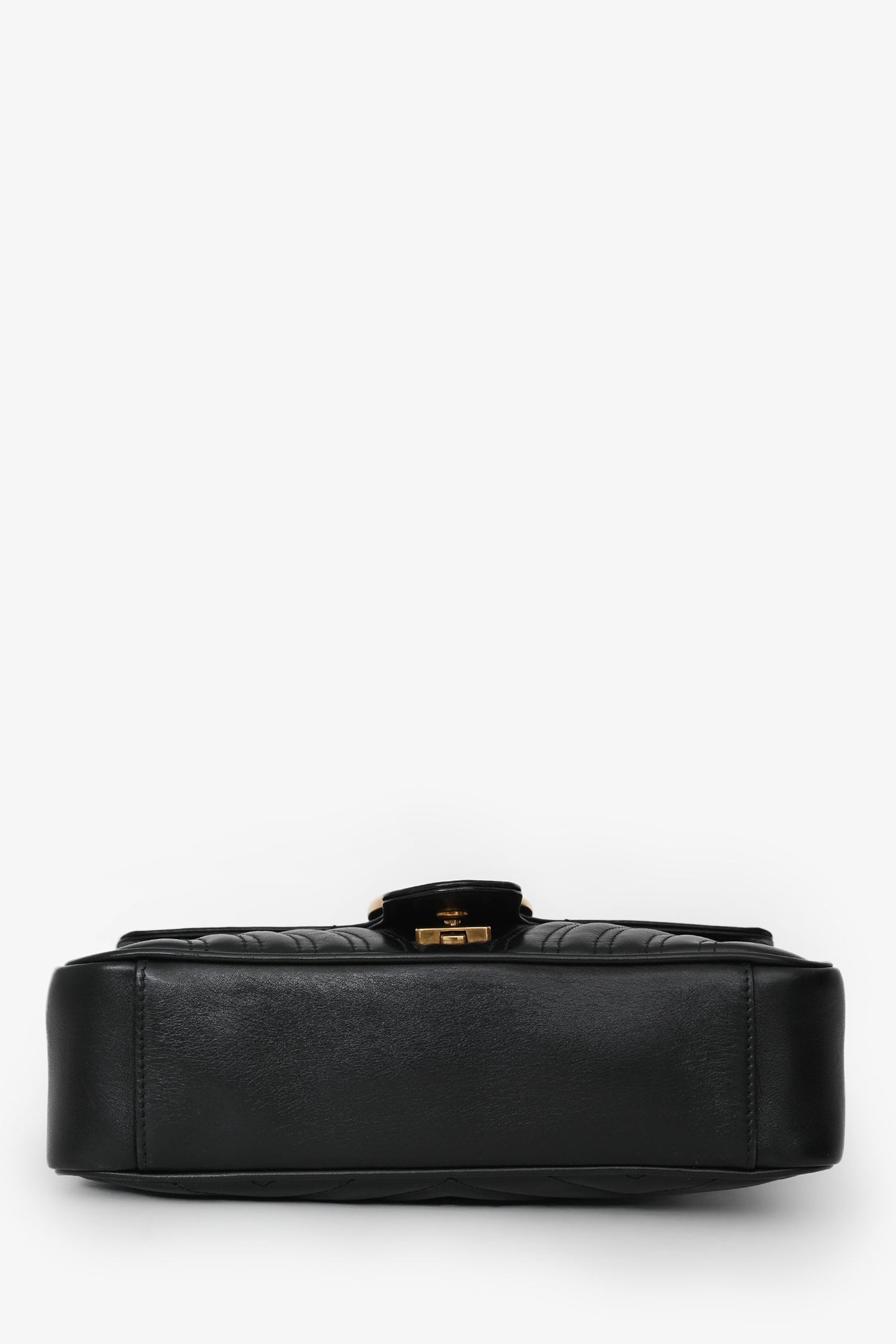 Gucci Black Leather GG Marmont Small Crossbody Bag